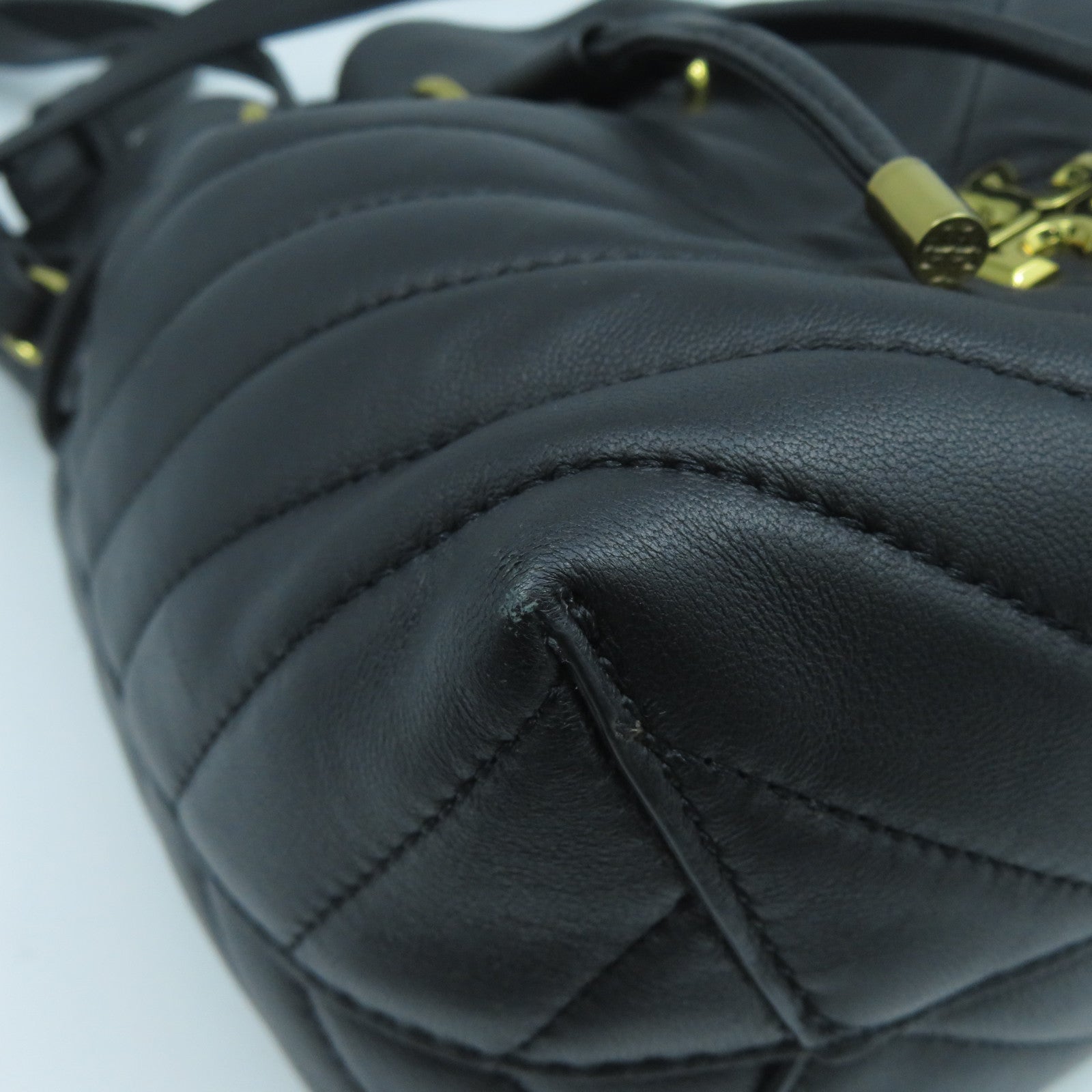 Tory Burch 牛皮皮革Shoulder Bag金扣手挽肩背兩用袋黑色