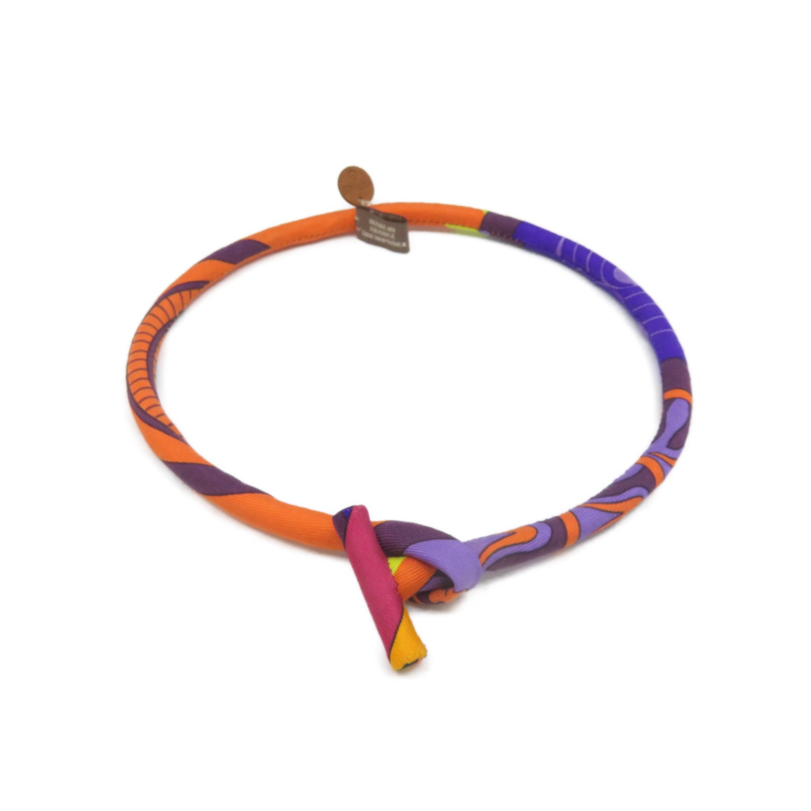HERMES 【激減優惠】絲質Choker頸圈項鍊紫色/橙色
