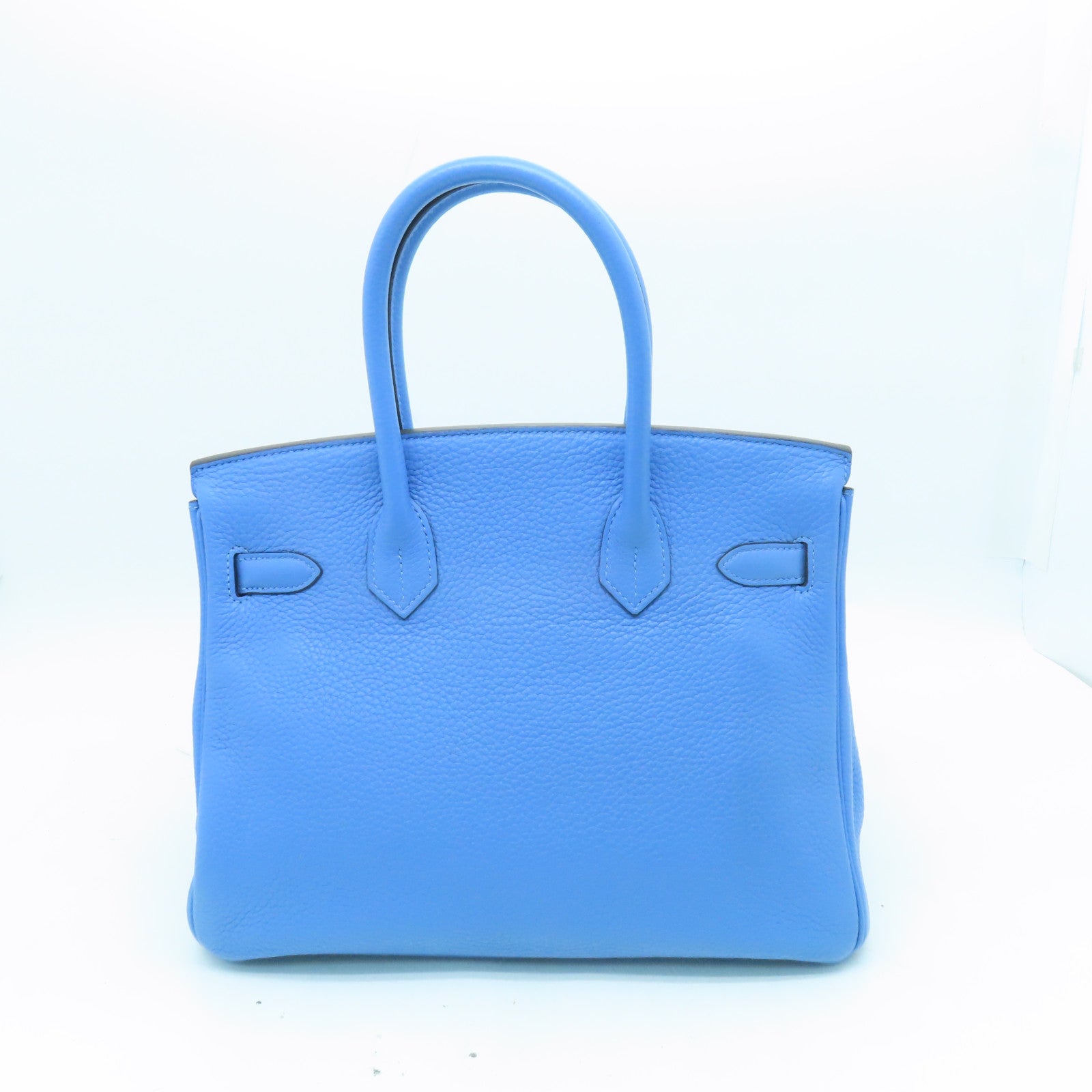 HERMES Togo皮革Birkin 30金扣手挽袋淺藍色