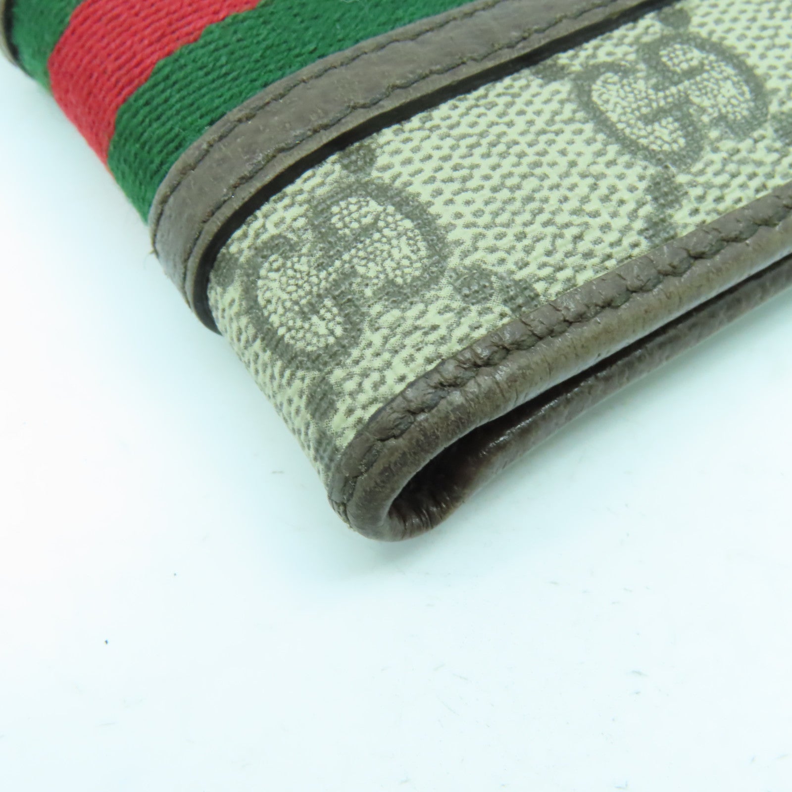 GUCCI 塗層帆布Wallet金扣錢包啡色