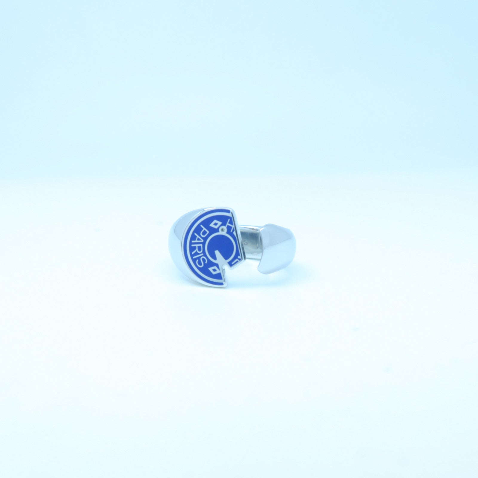 HERMES Metal Carrousel Ring Blue/Silver US#9.0