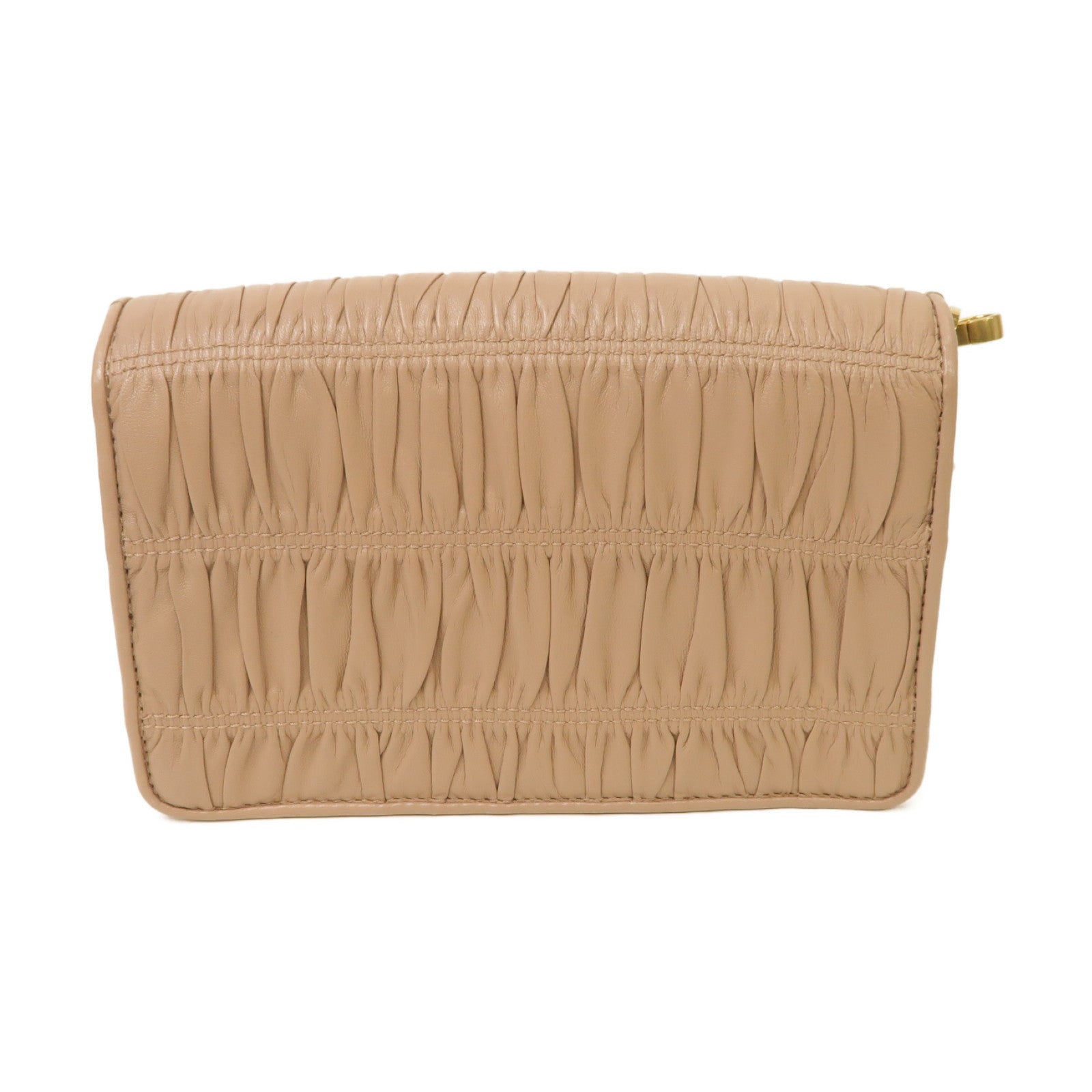 PRADA 羊皮皮革Nappa Gaufre Flap Cipria金扣鏈帶肩背袋粉紅色