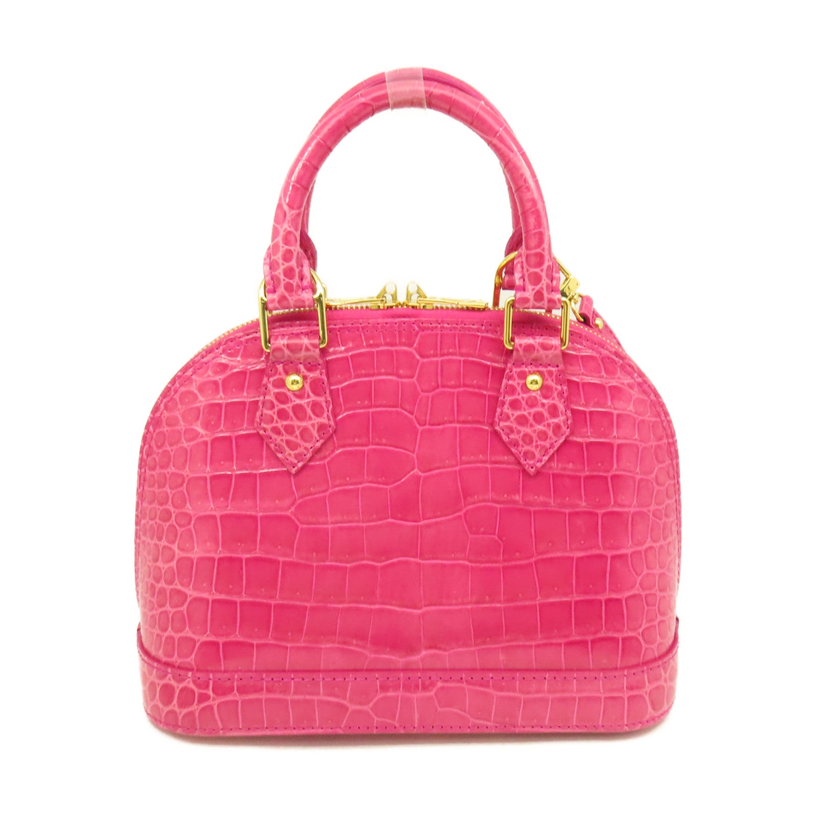 LOUIS VUITTON 鱷魚皮革Alma 2Way Shoulder Bag手挽肩背兩用袋粉紅色