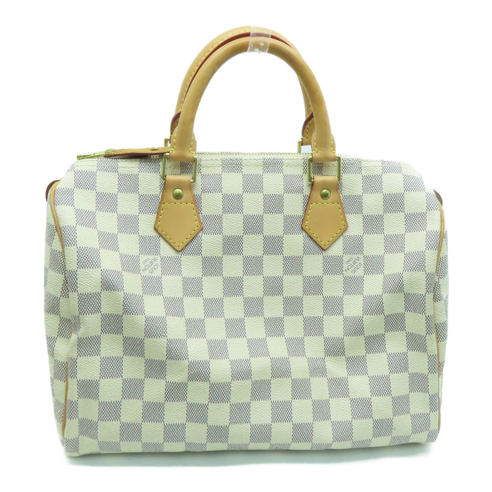 LOUIS VUITTON Damier Azur Speedy 30金扣手挽袋米白色
