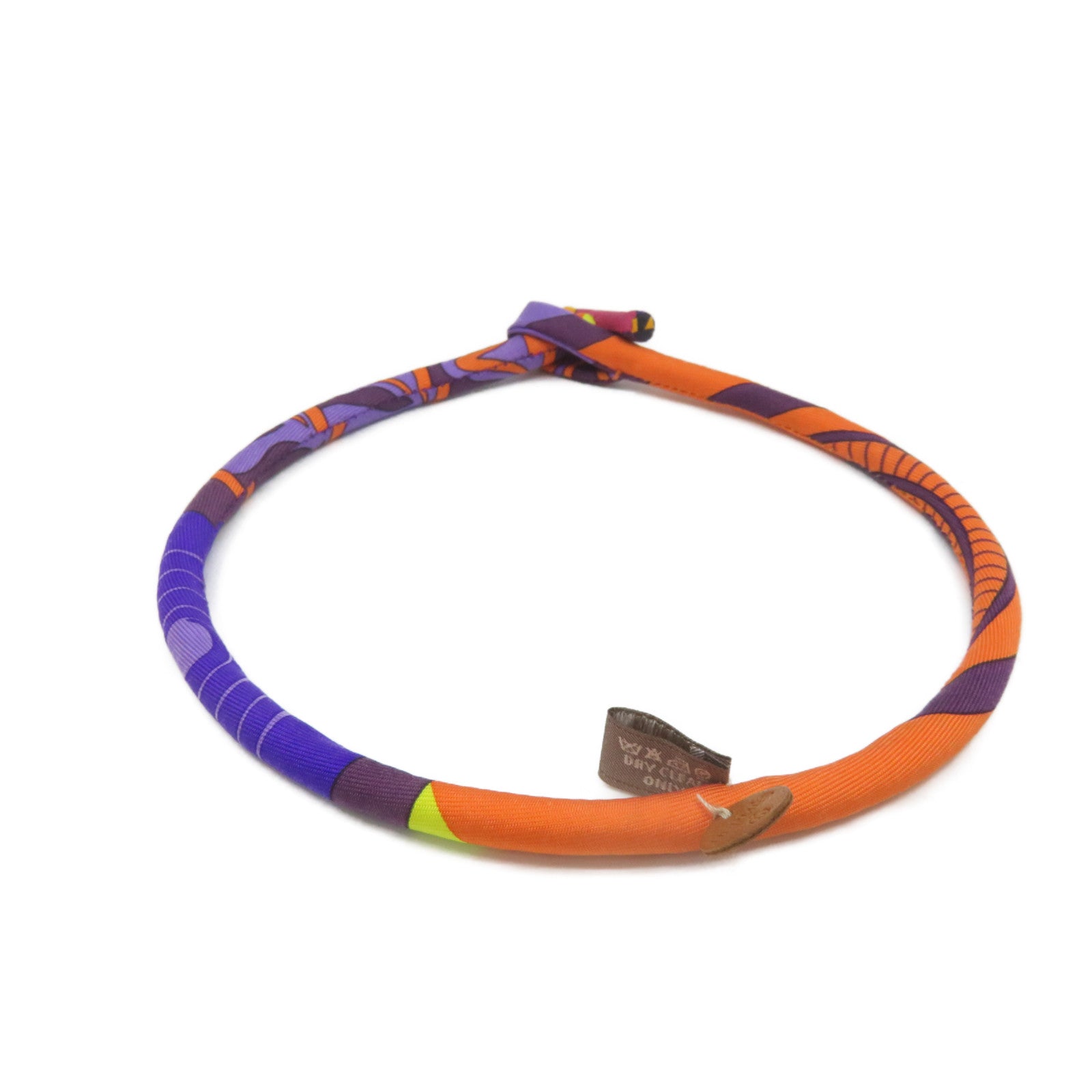 HERMES 【激減優惠】絲質Choker頸圈項鍊紫色/橙色