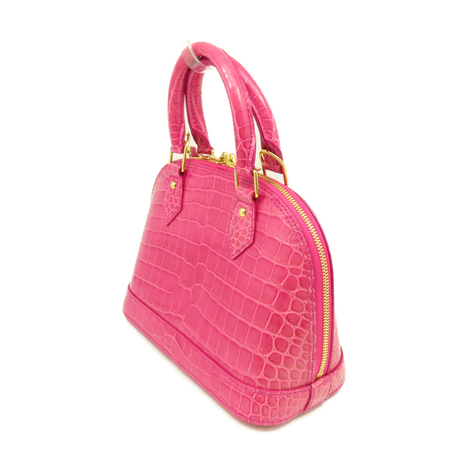 LOUIS VUITTON 鱷魚皮革Alma 2Way Shoulder Bag手挽肩背兩用袋粉紅色