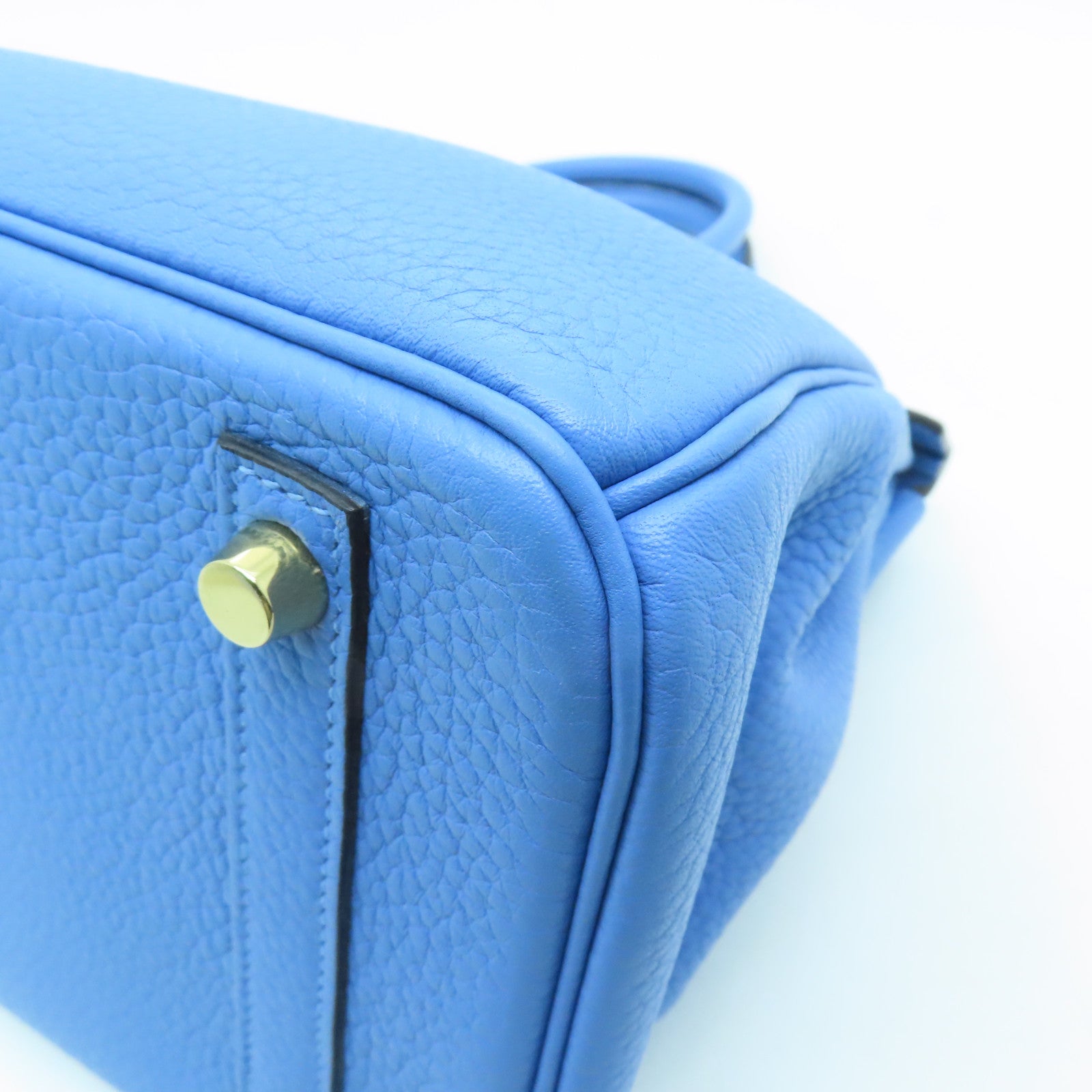 HERMES Togo皮革Birkin 30金扣手挽袋淺藍色