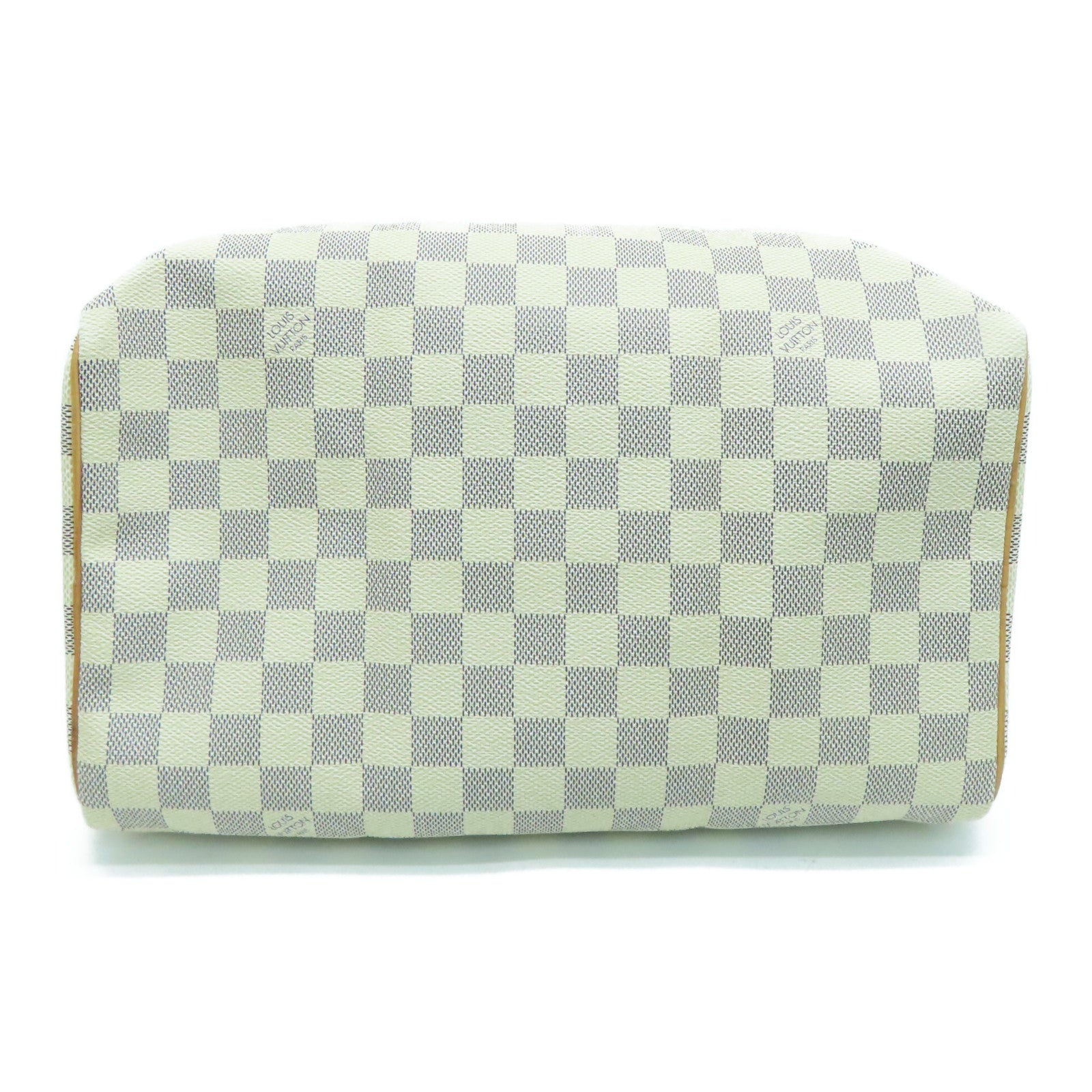 LOUIS VUITTON Damier Azur Speedy 30金扣手挽袋米白色