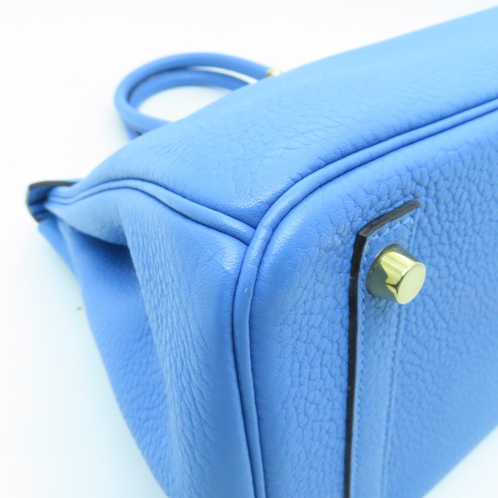 HERMES Togo皮革Birkin 30金扣手挽袋淺藍色
