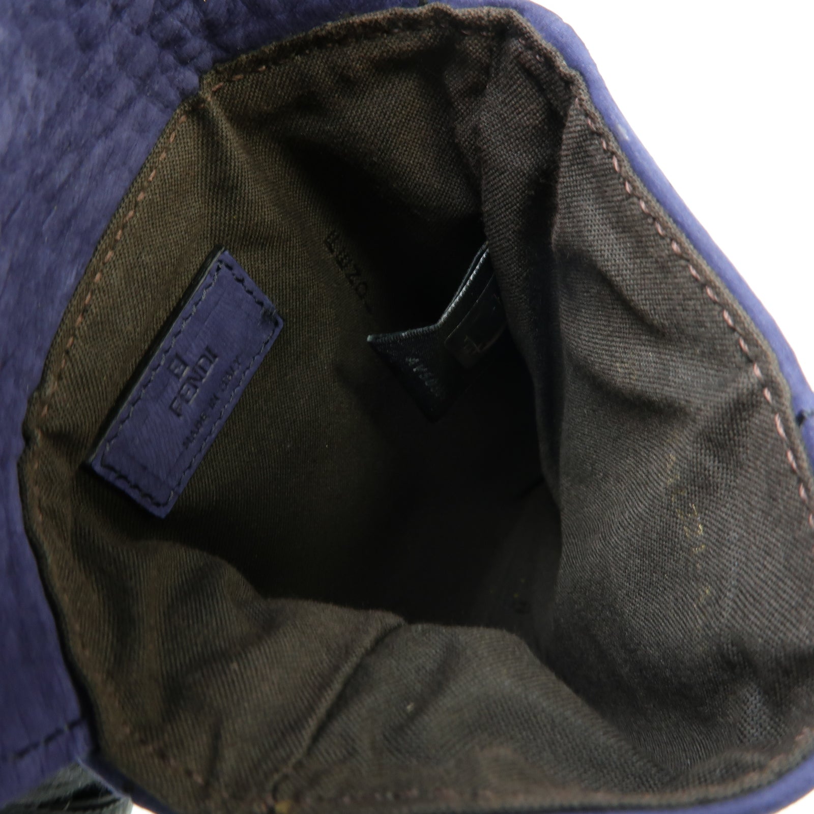 FENDI 麂皮皮革Waist Bag金扣腰包藍色