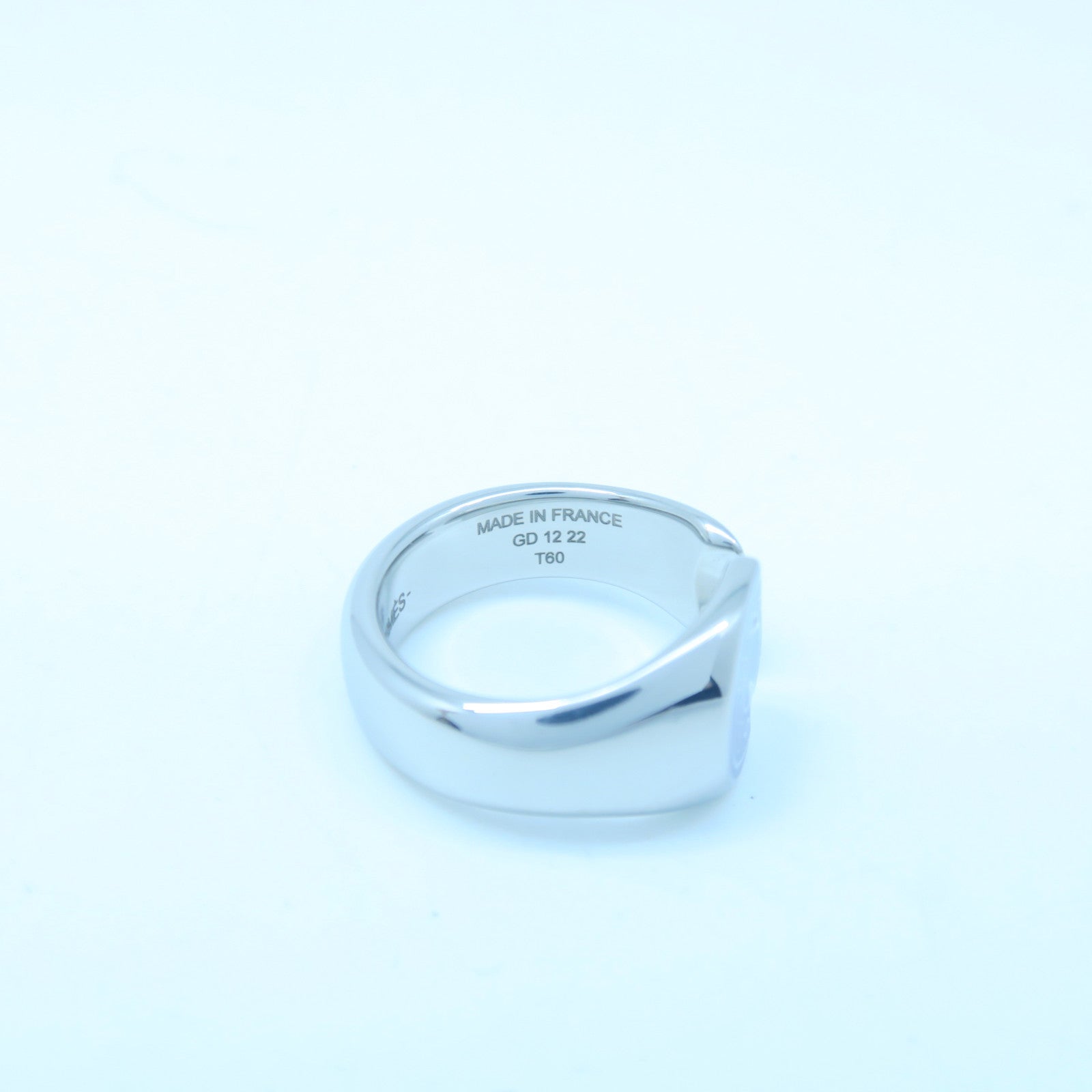 HERMES Metal Carrousel Ring Blue/Silver US#9.0