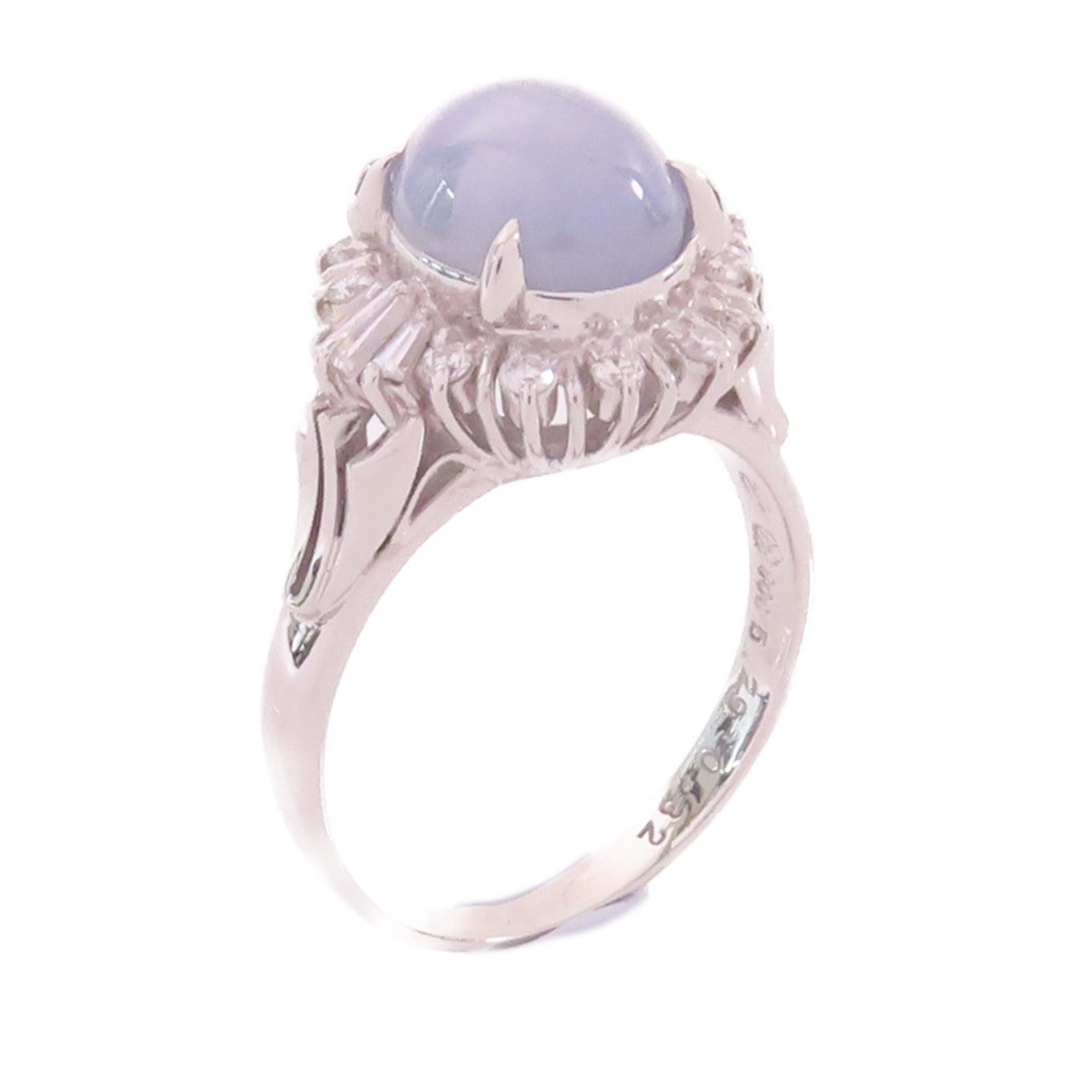 JEWELRY PT900鉑金/5.29ct藍寶石/0.32ct鑽石Sapphire Ring戒指US#6.75