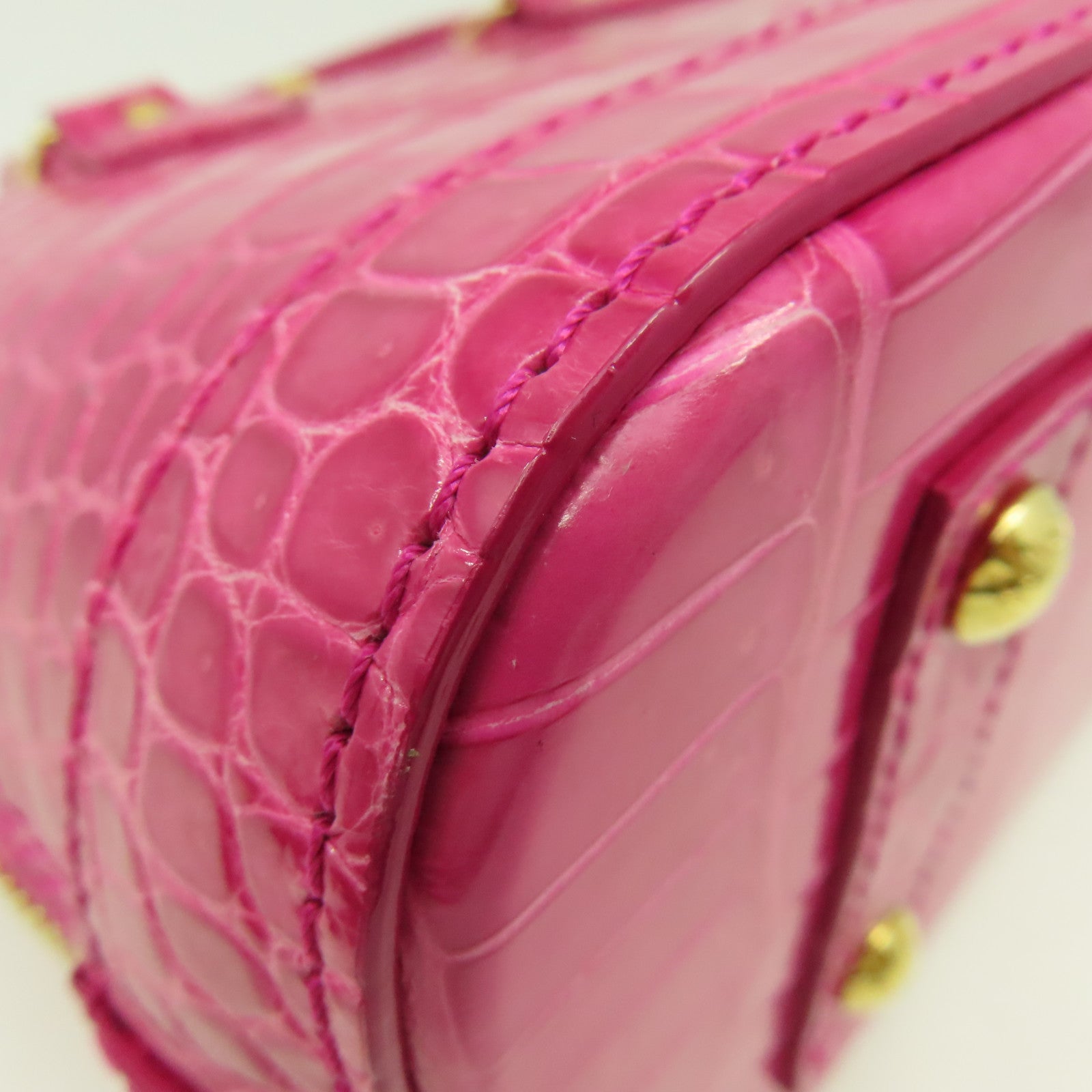 LOUIS VUITTON 鱷魚皮革Alma 2Way Shoulder Bag手挽肩背兩用袋粉紅色