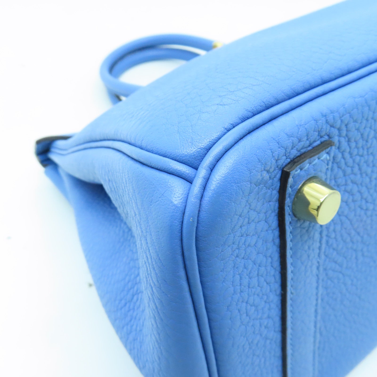HERMES Togo皮革Birkin 30金扣手挽袋淺藍色