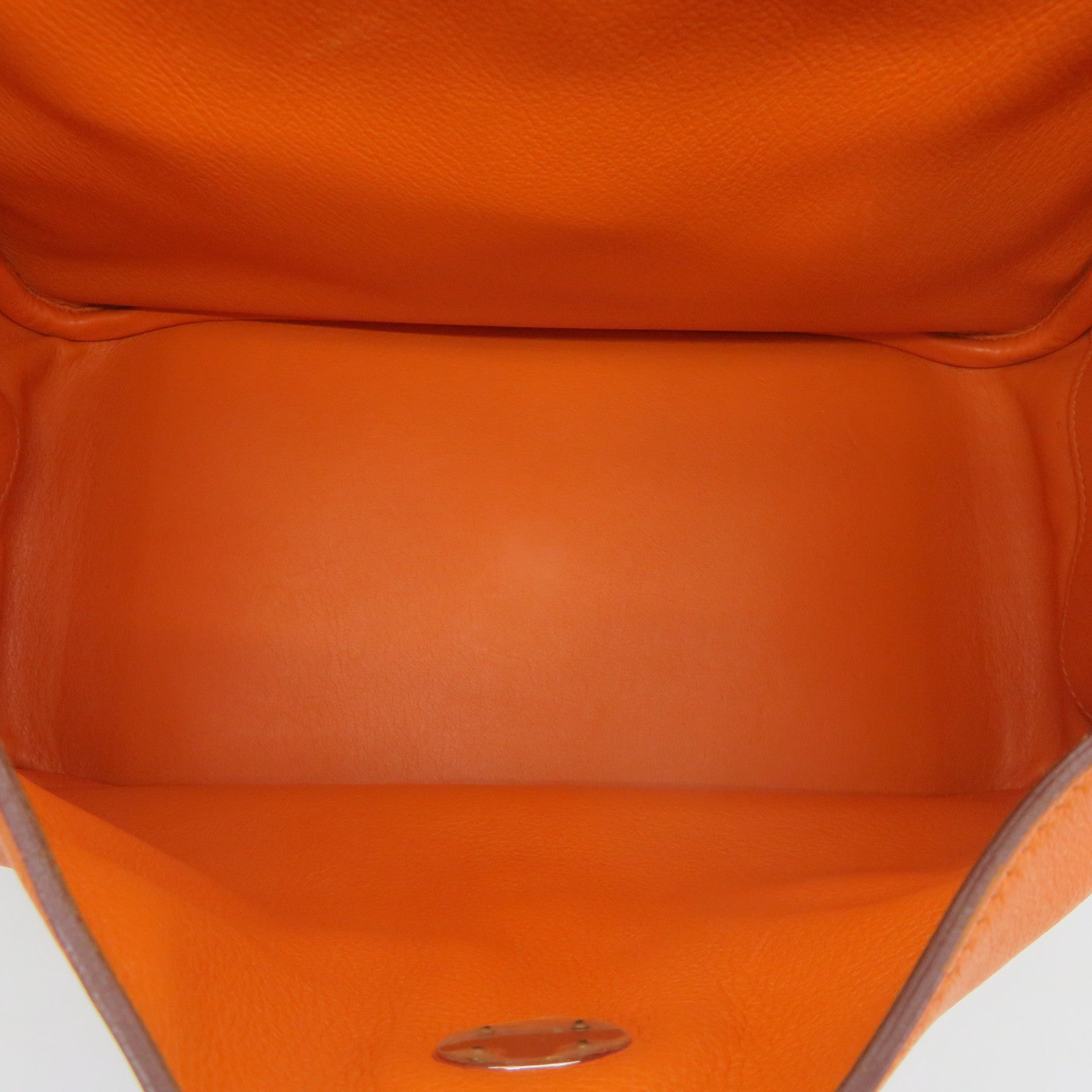HERMES Swift皮革Lindy 30银扣肩背袋Orange橙色