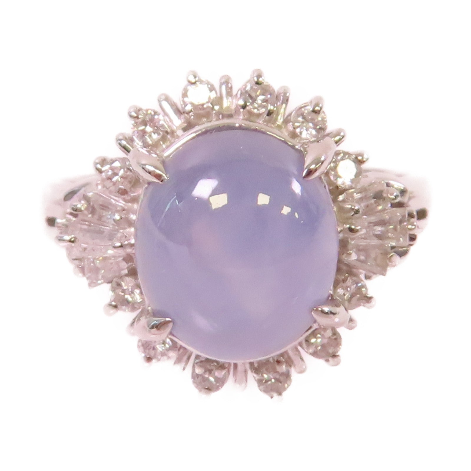 JEWELRY PT900鉑金/5.29ct藍寶石/0.32ct鑽石Sapphire Ring戒指US#6.75