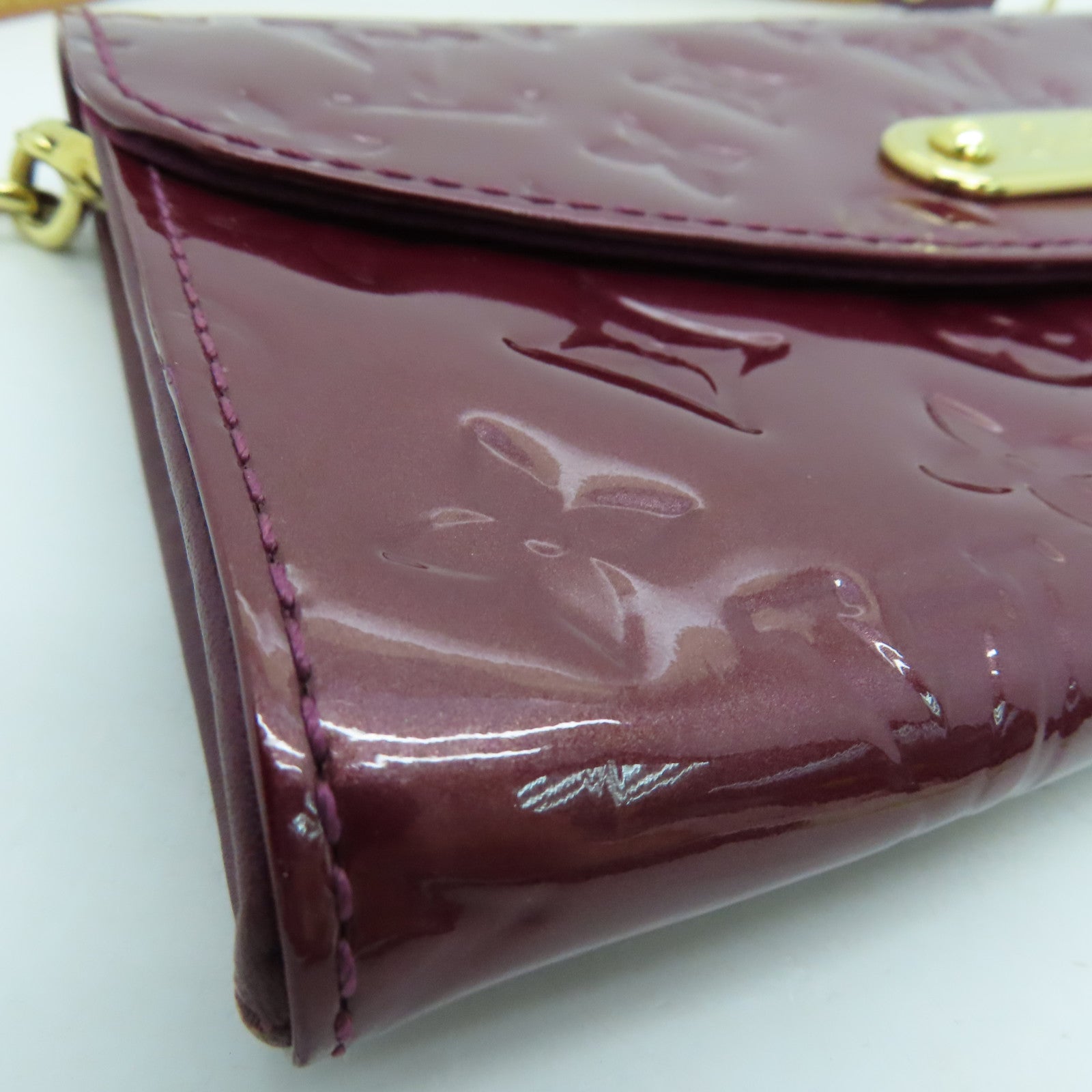 LOUIS VUITTON Vernis Sunset Boulevard Way Bag gold buckle handle