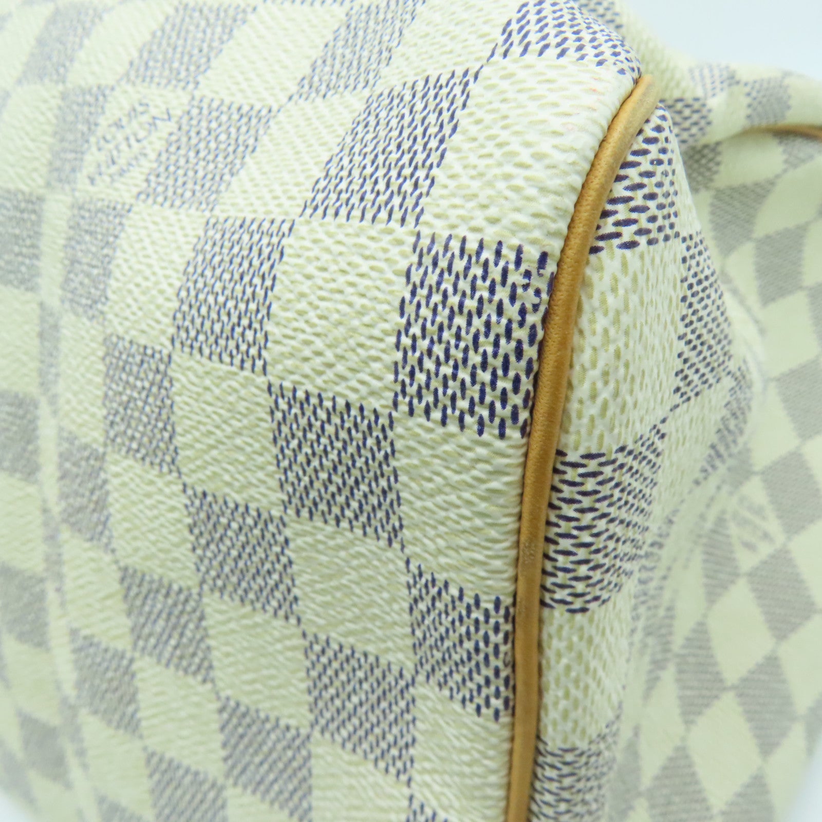 LOUIS VUITTON Damier Azur Speedy 30金扣手挽袋米白色