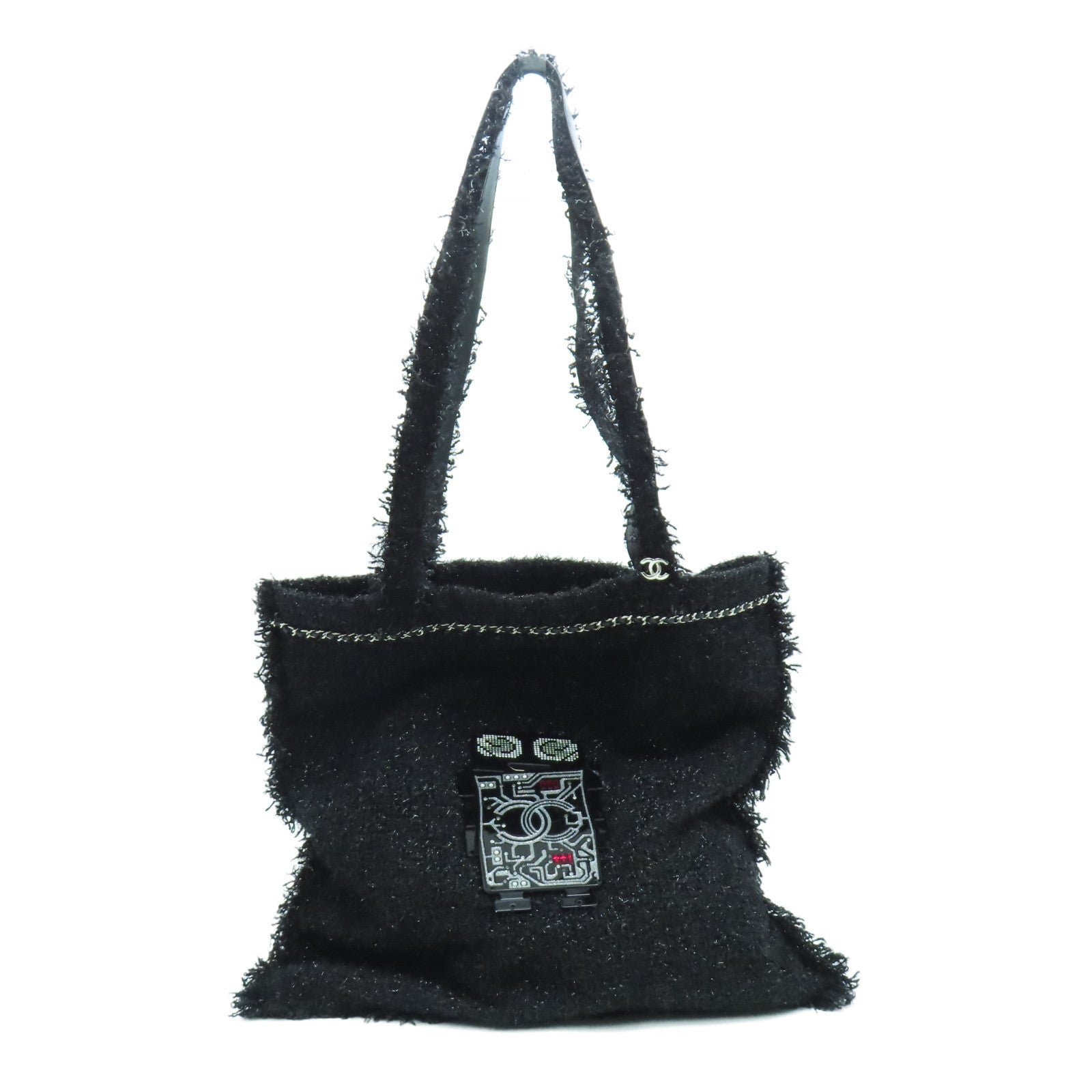CHANEL 斜纹软呢Tote Bag手挽袋黑色