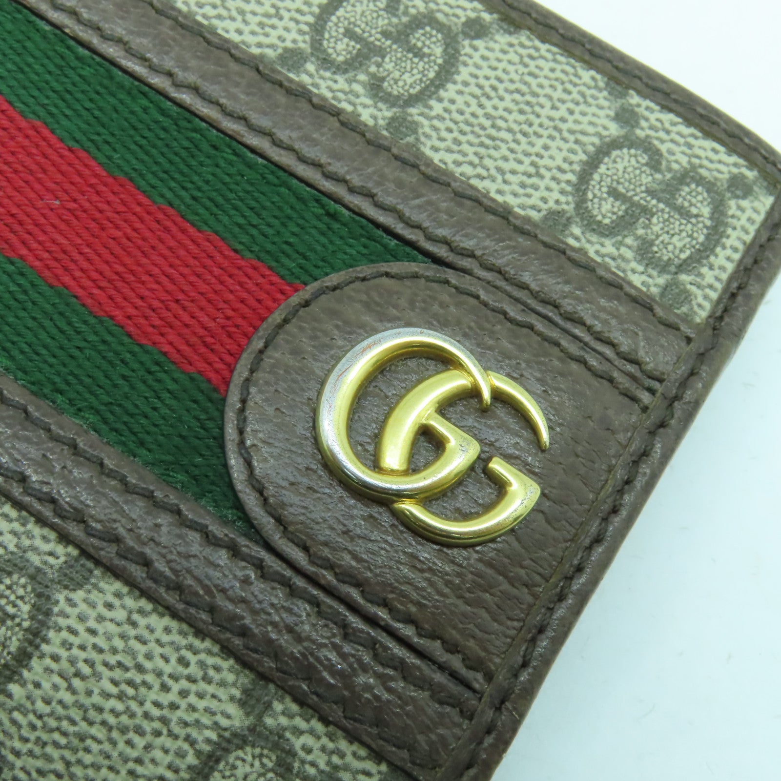 GUCCI 塗層帆布Wallet金扣錢包啡色