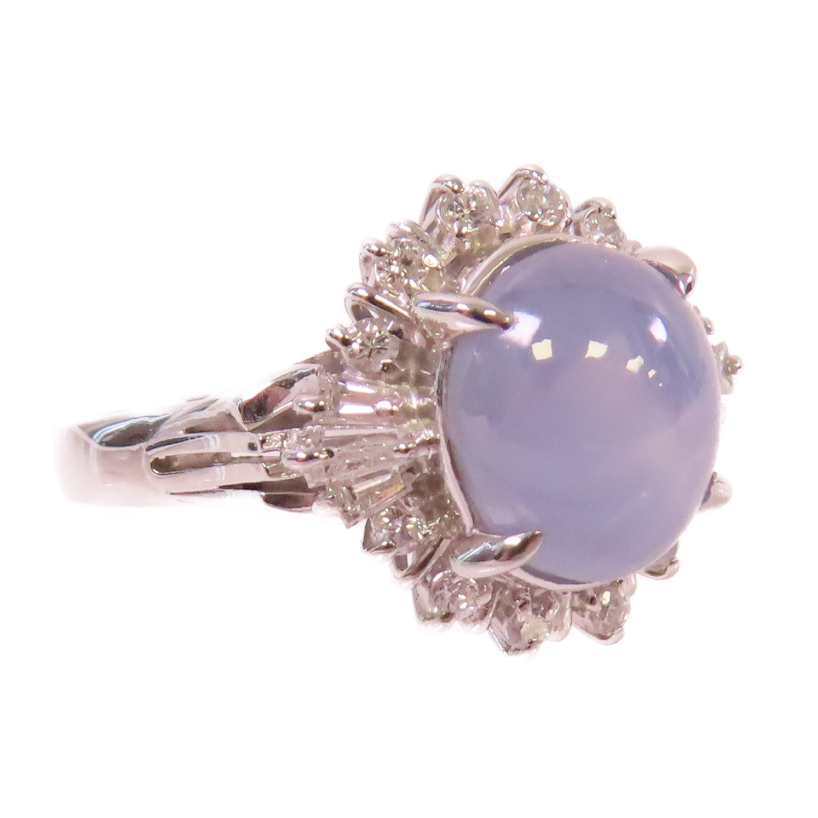 JEWELRY PT900鉑金/5.29ct藍寶石/0.32ct鑽石Sapphire Ring戒指US#6.75