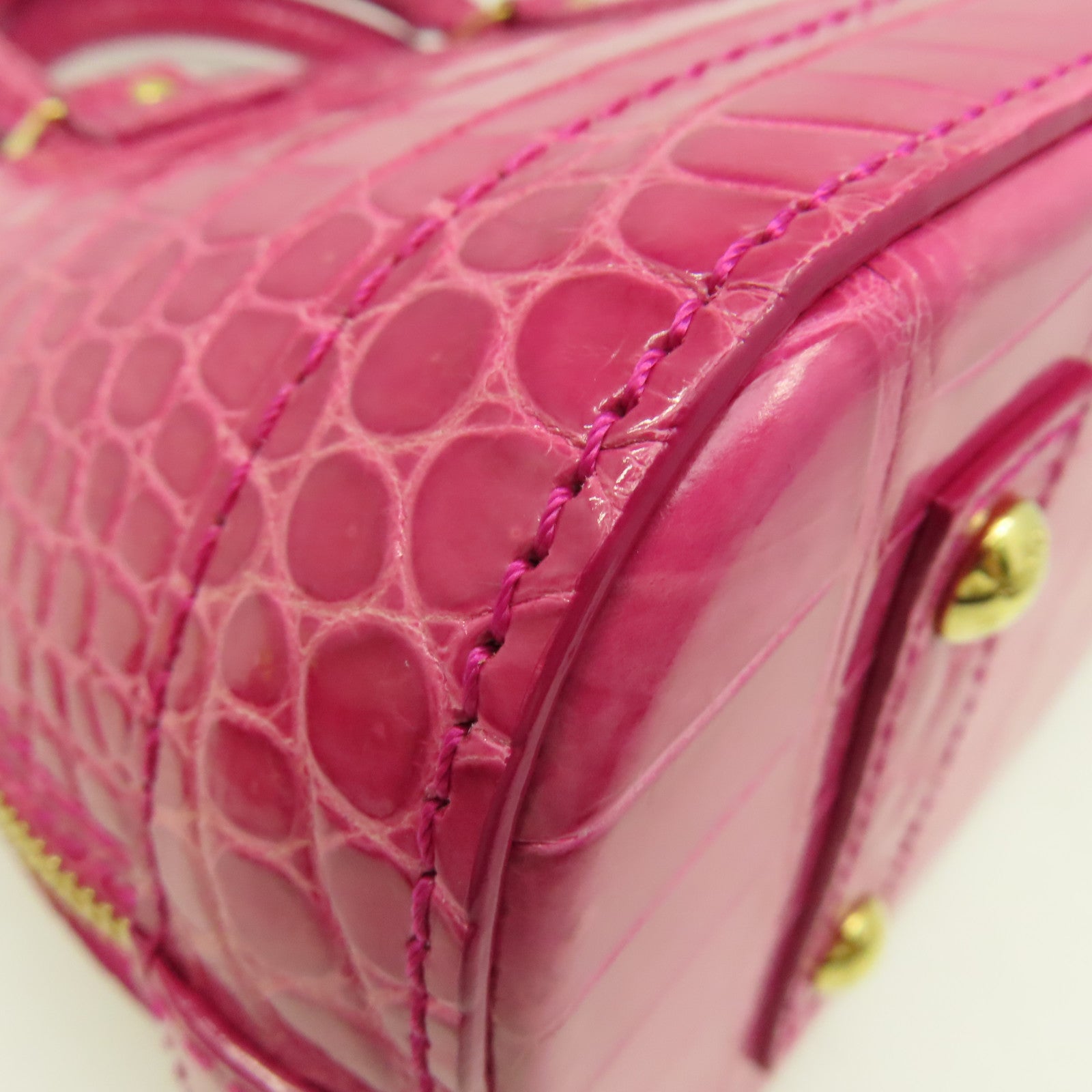 LOUIS VUITTON 鱷魚皮革Alma 2Way Shoulder Bag手挽肩背兩用袋粉紅色