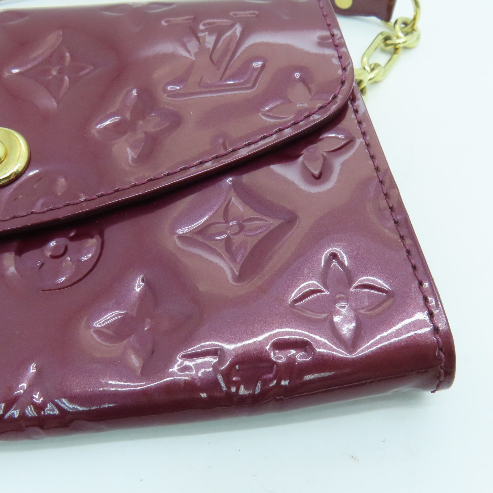 LOUIS VUITTON Vernis Sunset Boulevard 2 Way Bag金扣手挽肩背兩用袋紅色
