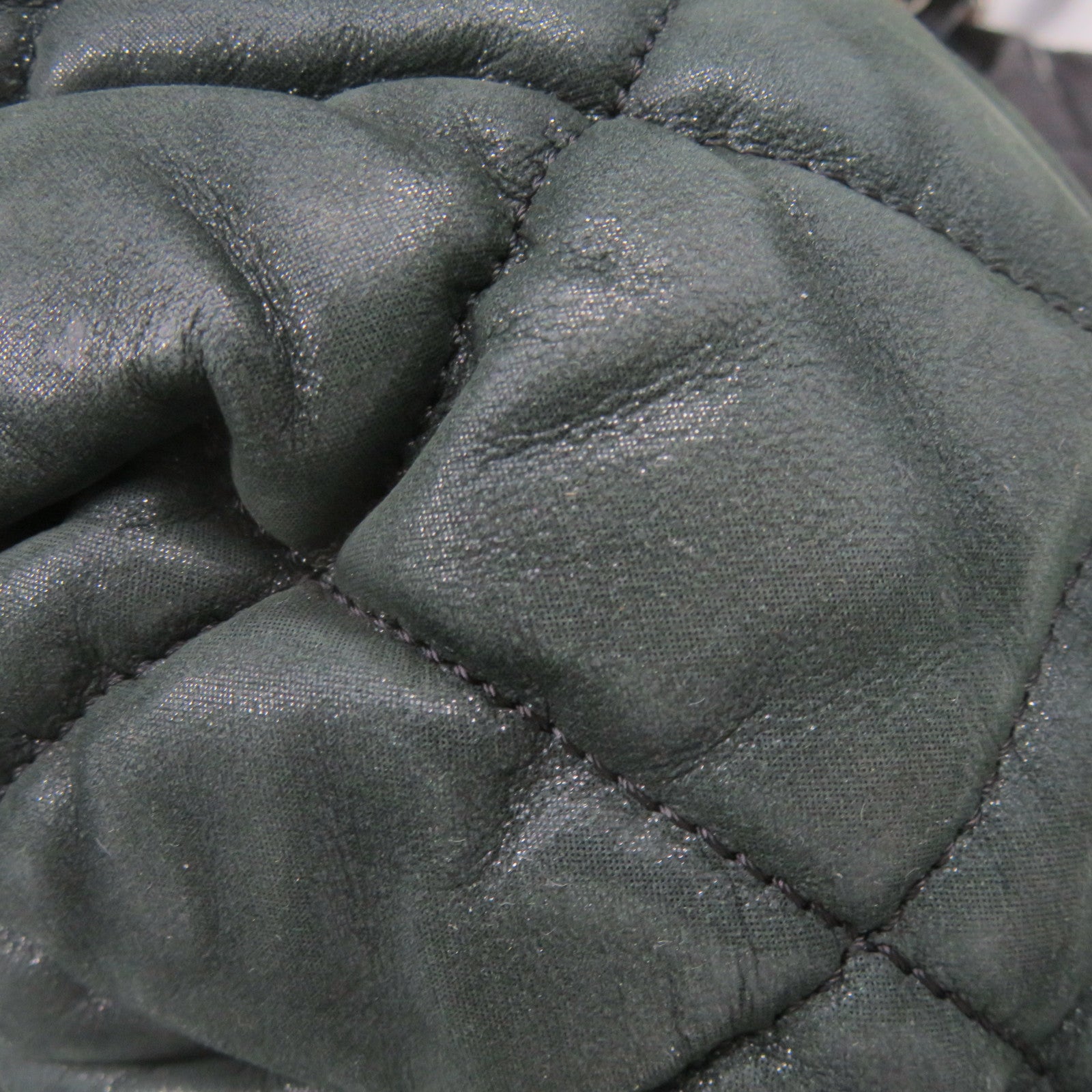 CHANEL [Sharp Discount] Lingge Cowhide Leather Chain Shoulder 2way Shoulder Bag Dark Green/Black