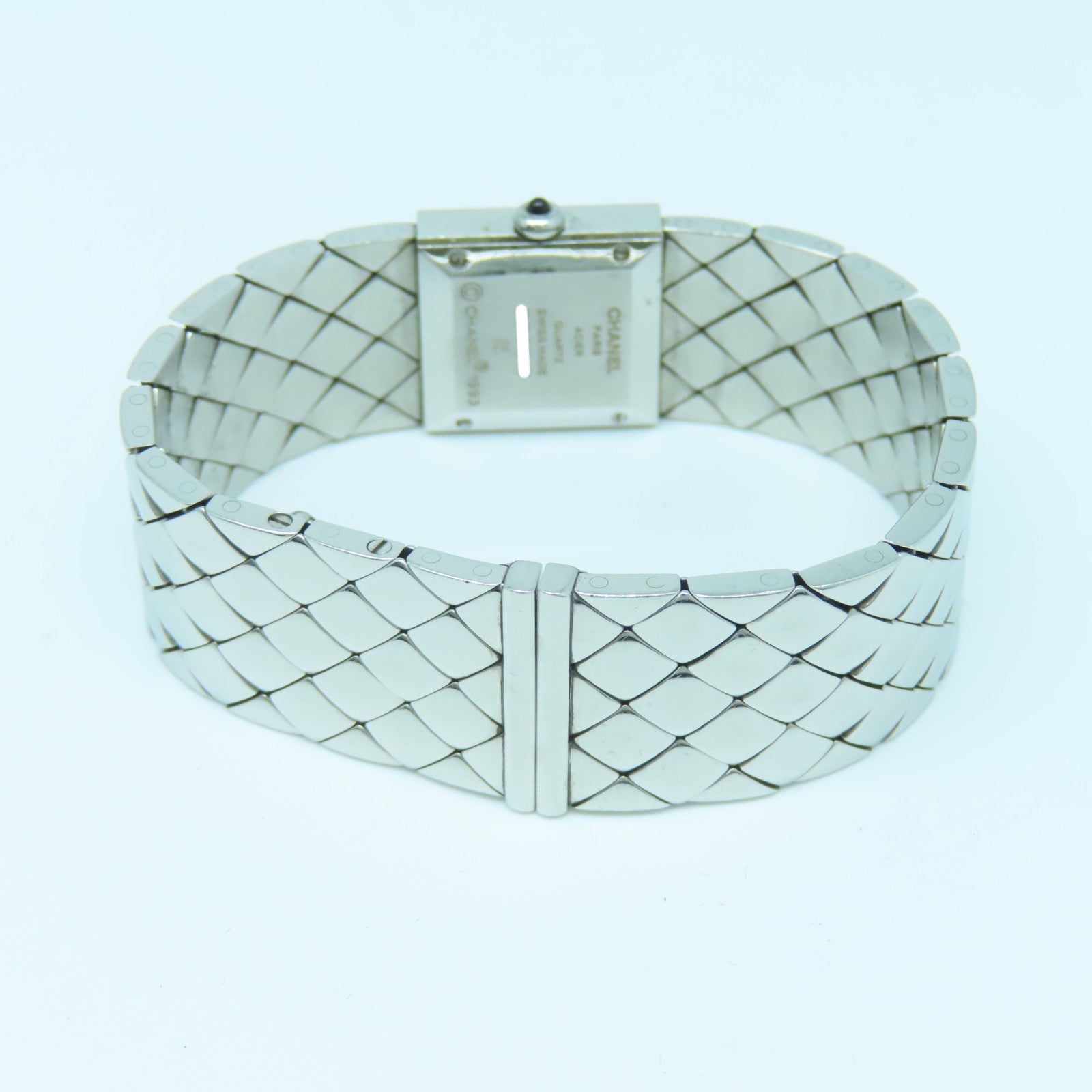 CHANEL Matelasse Bracelet Watch Stainless Steel Watch Quartz Movement Black