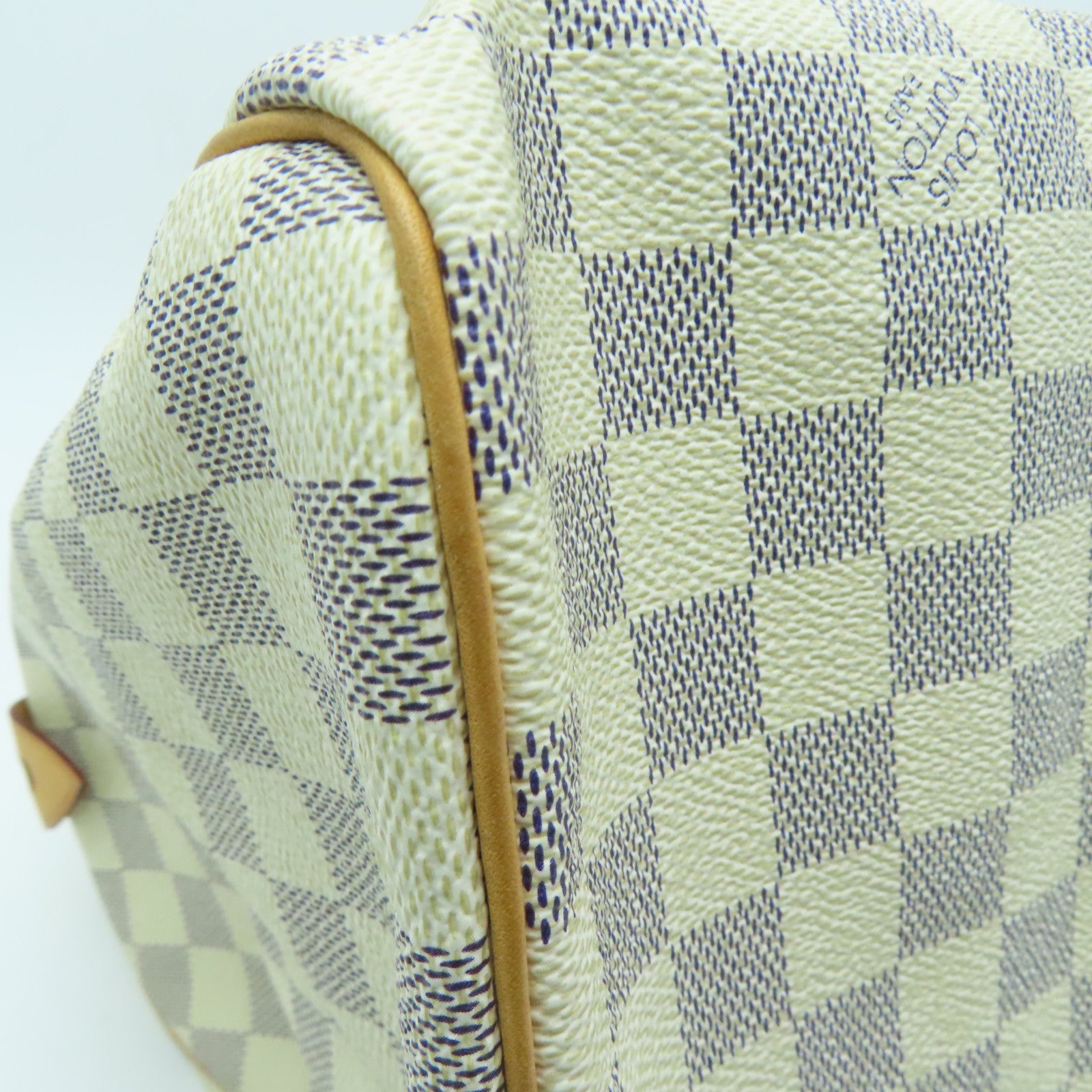 LOUIS VUITTON Damier Azur Speedy 30金扣手挽袋米白色