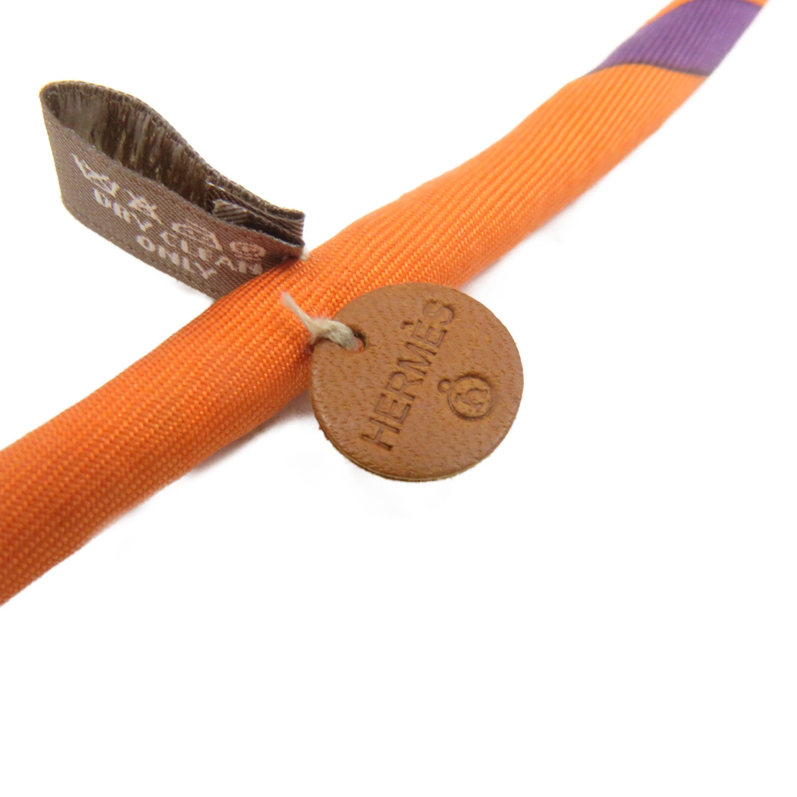 HERMES 【激減優惠】絲質Choker頸圈項鍊紫色/橙色
