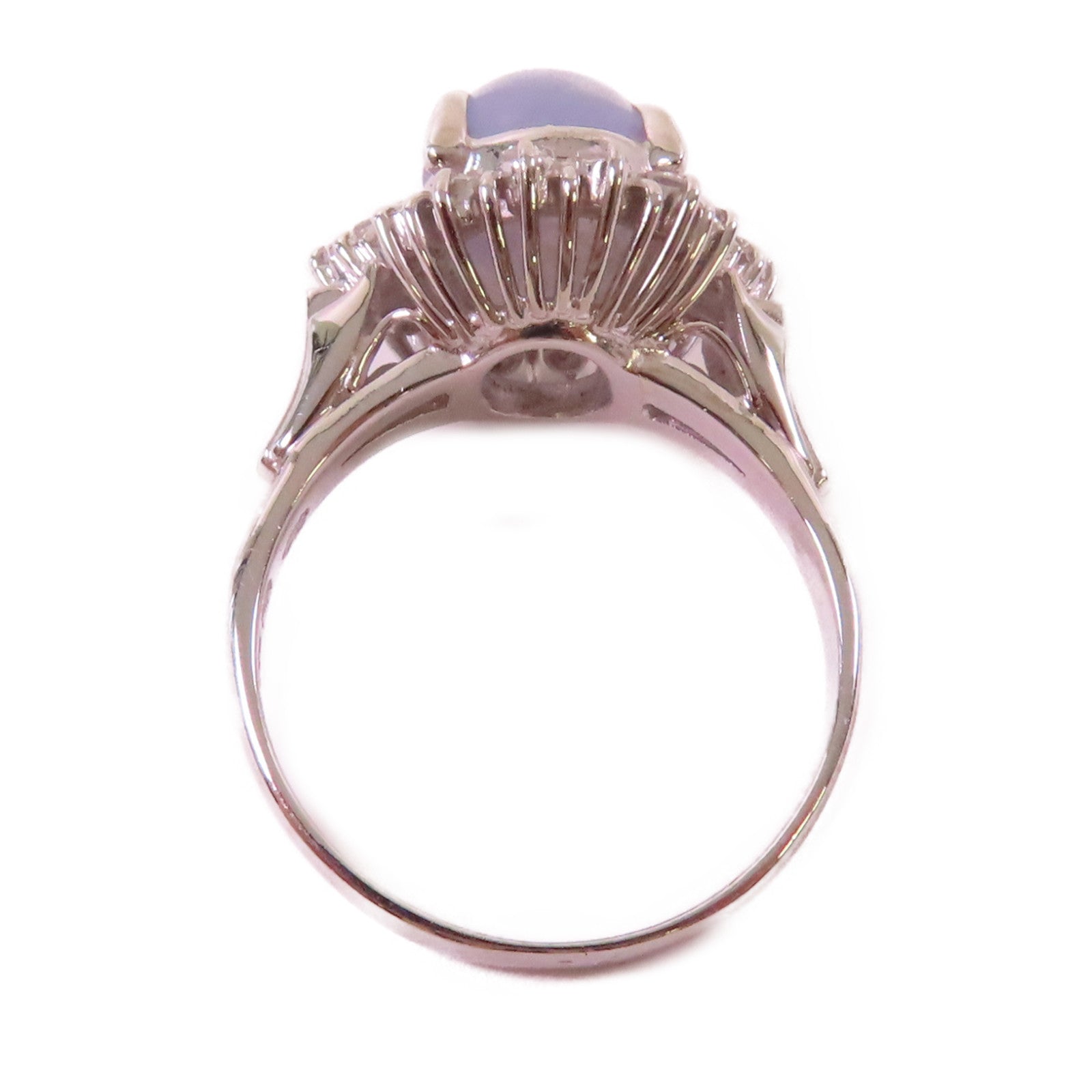 JEWELRY PT900鉑金/5.29ct藍寶石/0.32ct鑽石Sapphire Ring戒指US#6.75