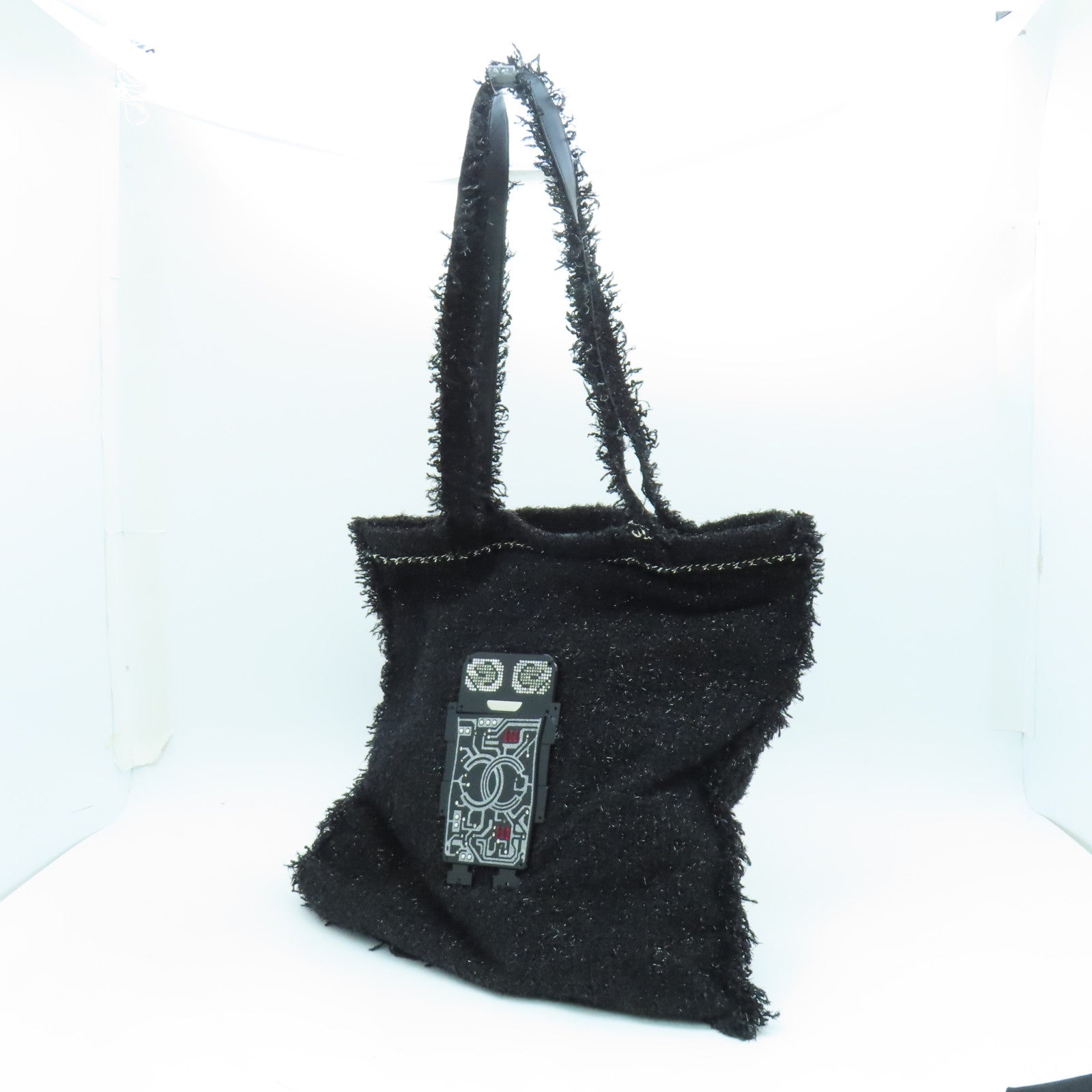 CHANEL 斜纹软呢Tote Bag手挽袋黑色