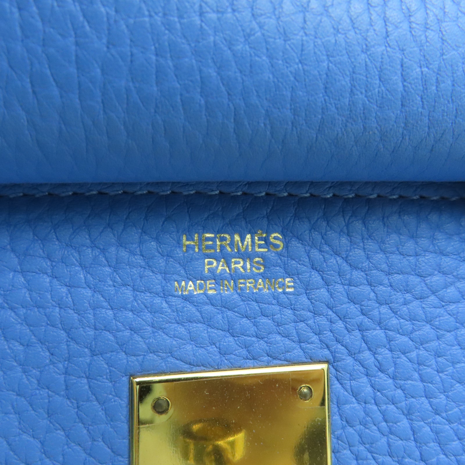 HERMES Togo皮革Birkin 30金扣手挽袋淺藍色