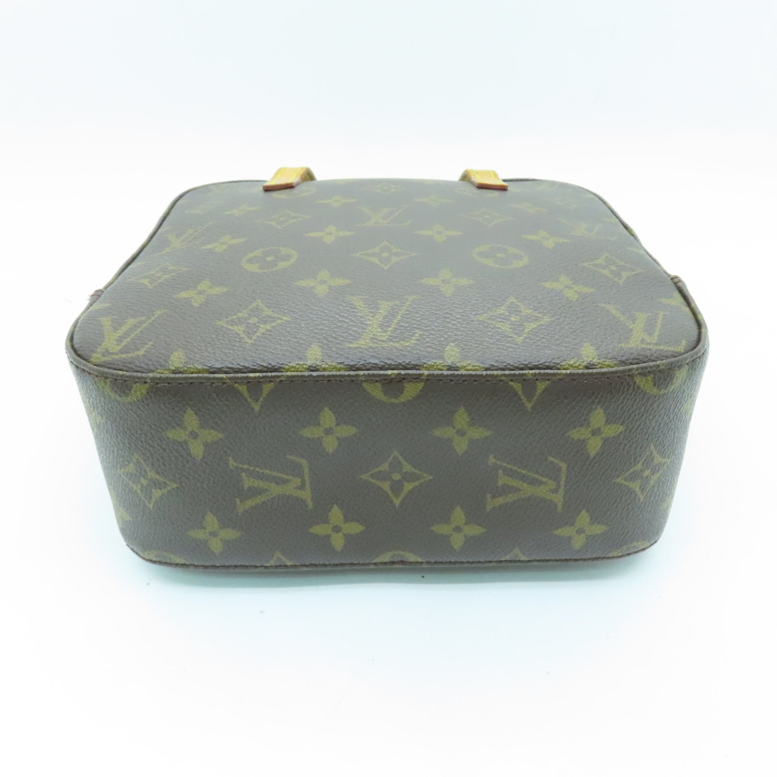 LOUIS VUITTON Monogram Spontini Gold Buckle Handle Bag Brown