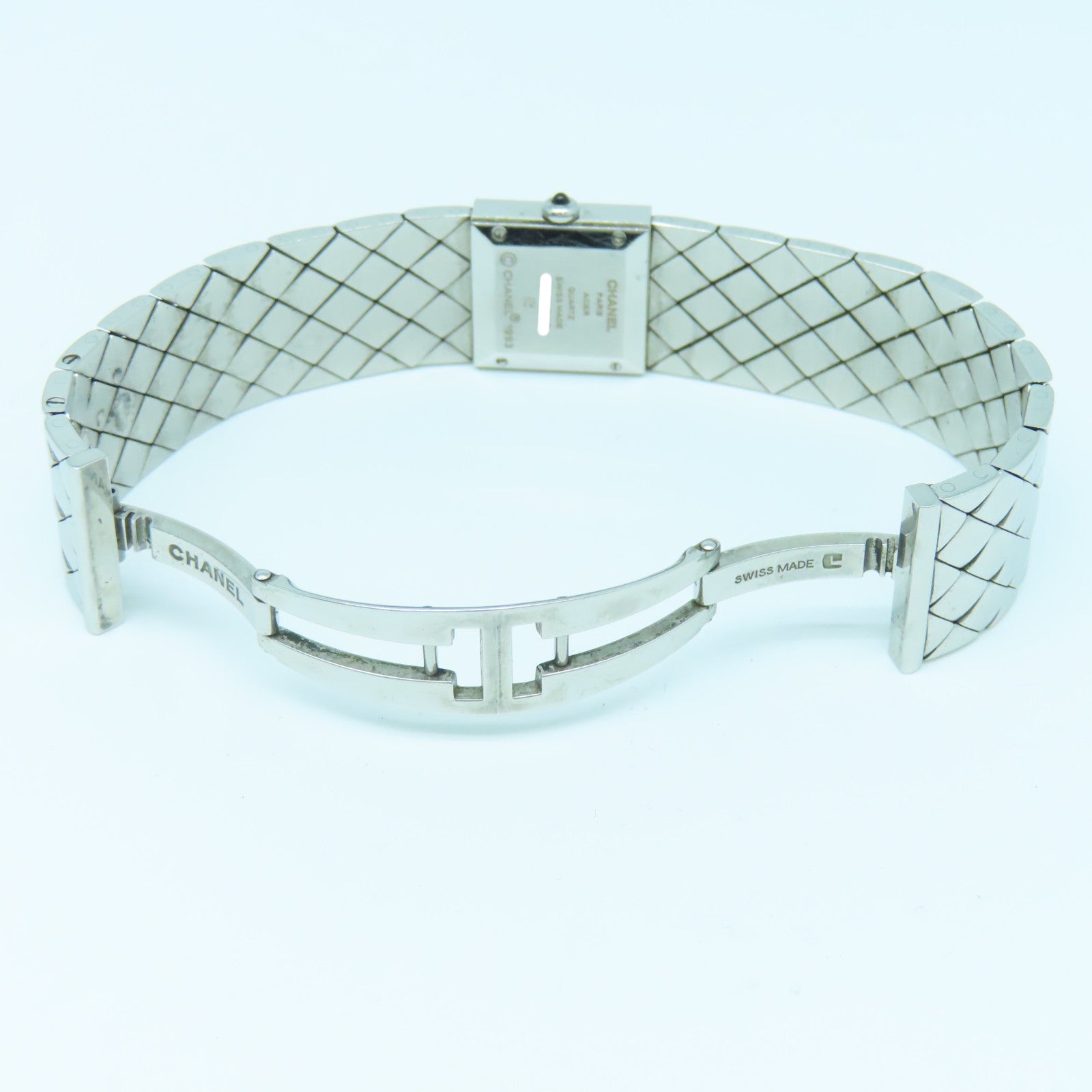 CHANEL Matelasse Bracelet Watch Stainless Steel Watch Quartz Movement Black