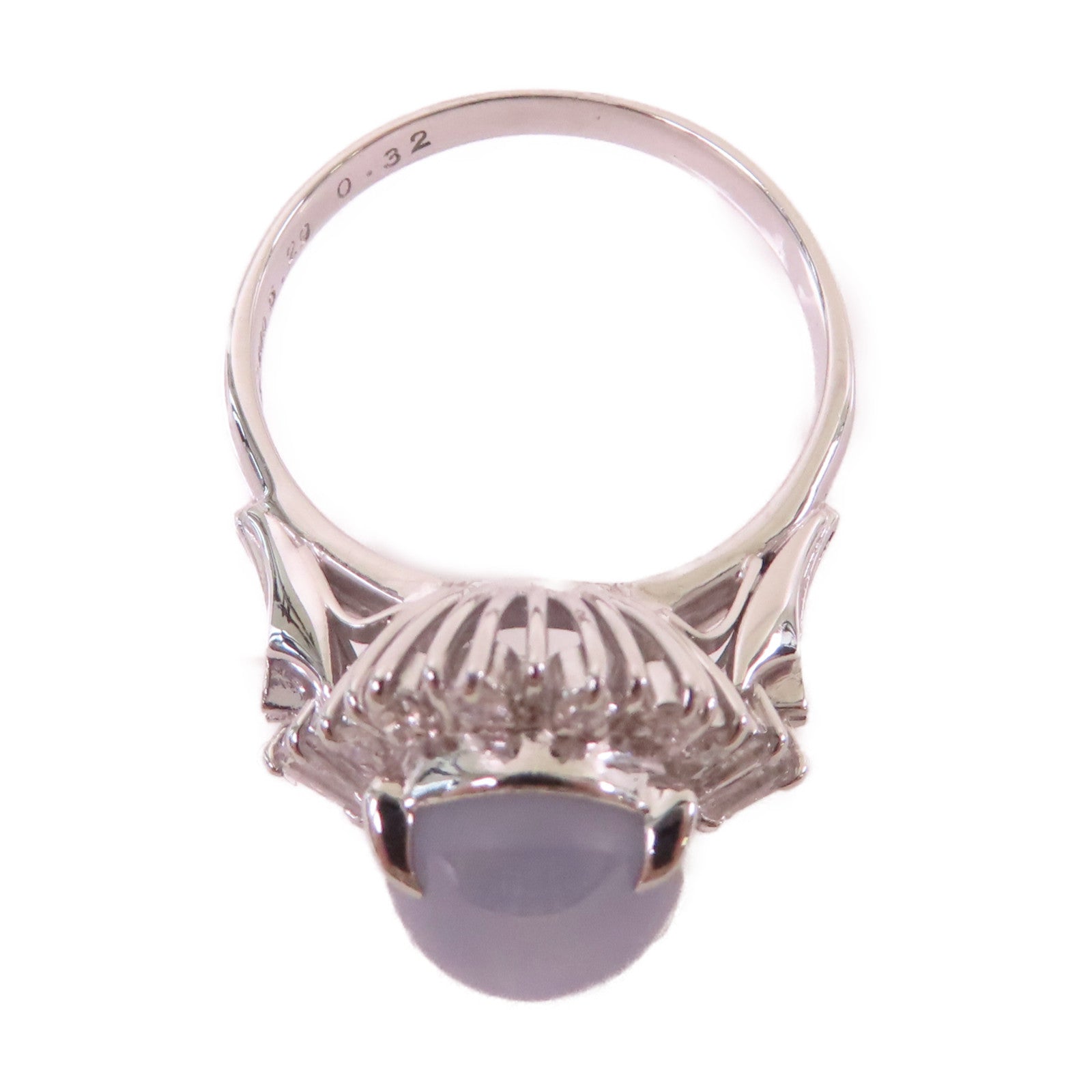 JEWELRY PT900鉑金/5.29ct藍寶石/0.32ct鑽石Sapphire Ring戒指US#6.75