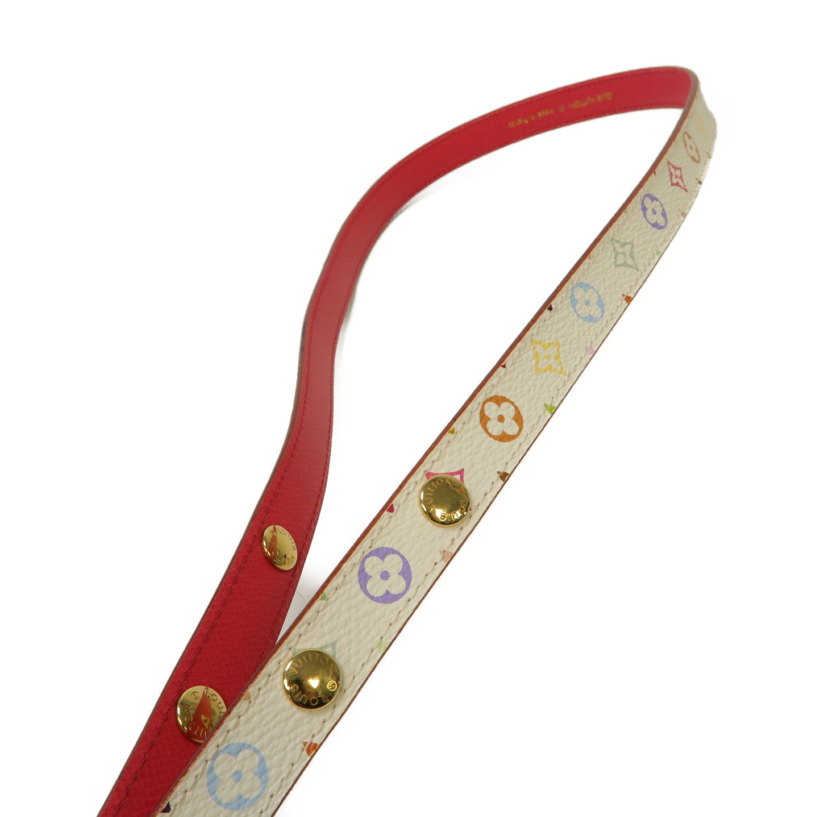 LOUIS VUITTON Monogram Multicolore Belt金扣皮帶白色/彩色