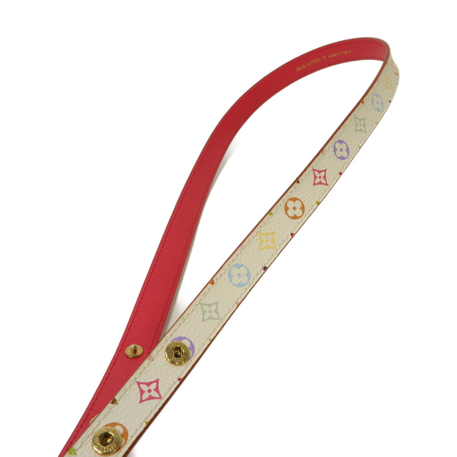 LOUIS VUITTON Monogram Multicolore Belt金扣皮帶白色/彩色