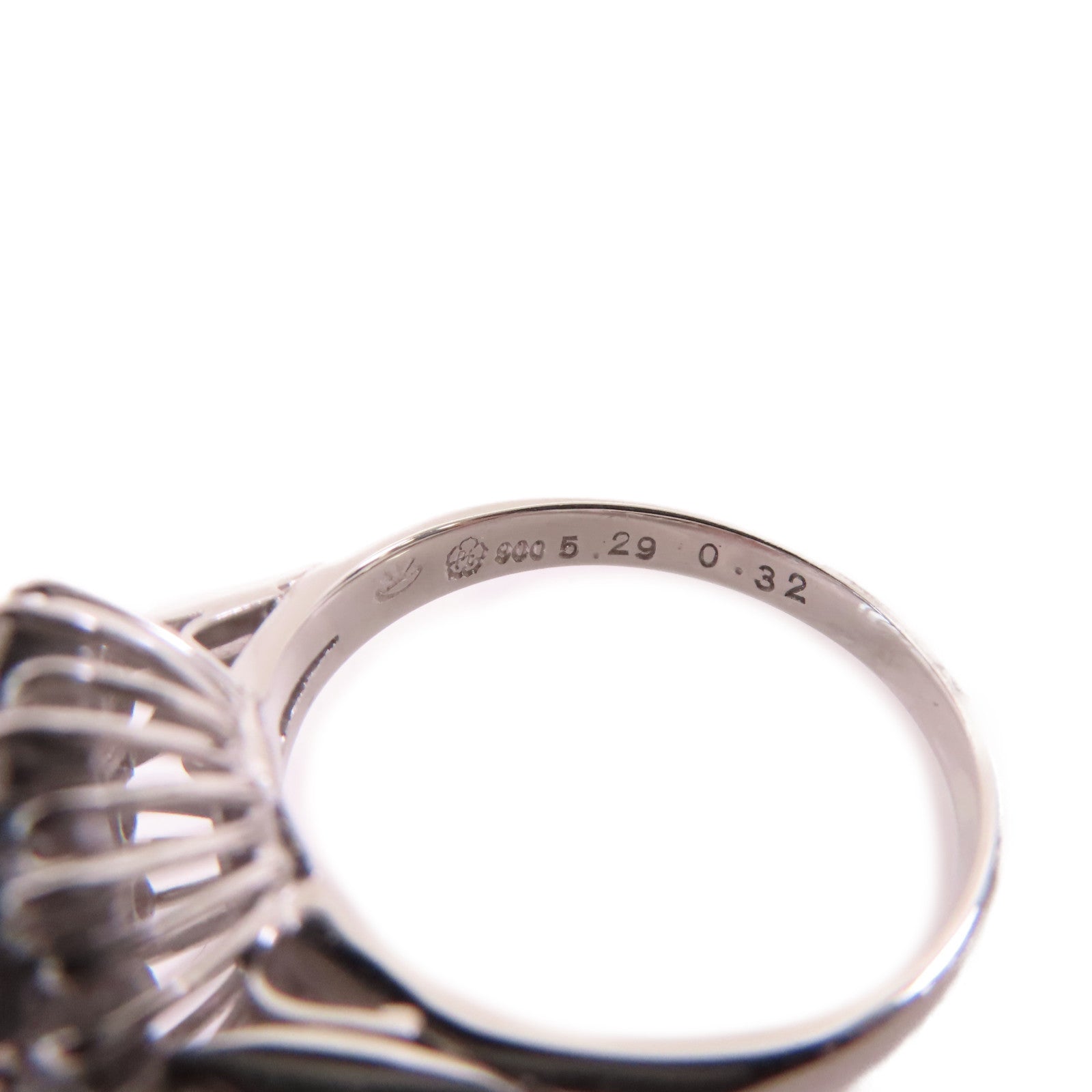 JEWELRY PT900鉑金/5.29ct藍寶石/0.32ct鑽石Sapphire Ring戒指US#6.75