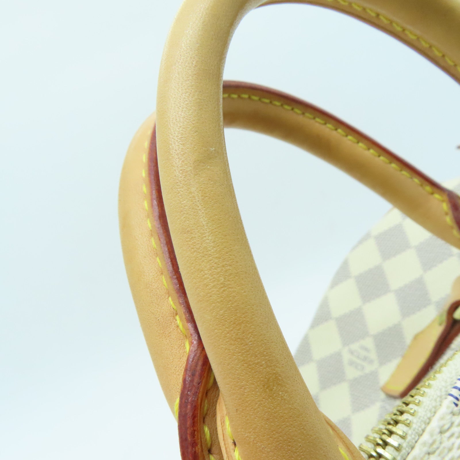 LOUIS VUITTON Damier Azur Speedy 30金扣手挽袋米白色