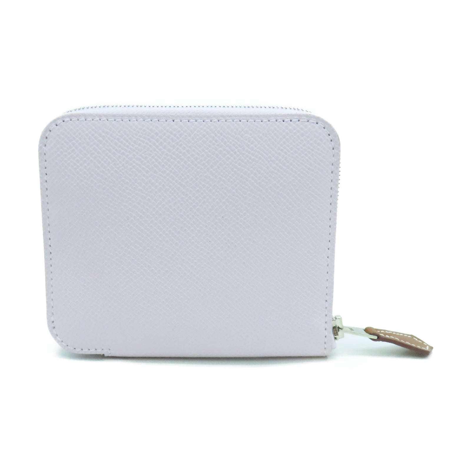 HERMES Veau Epsom皮革Silk'in Compact银扣钱包锦葵紫色