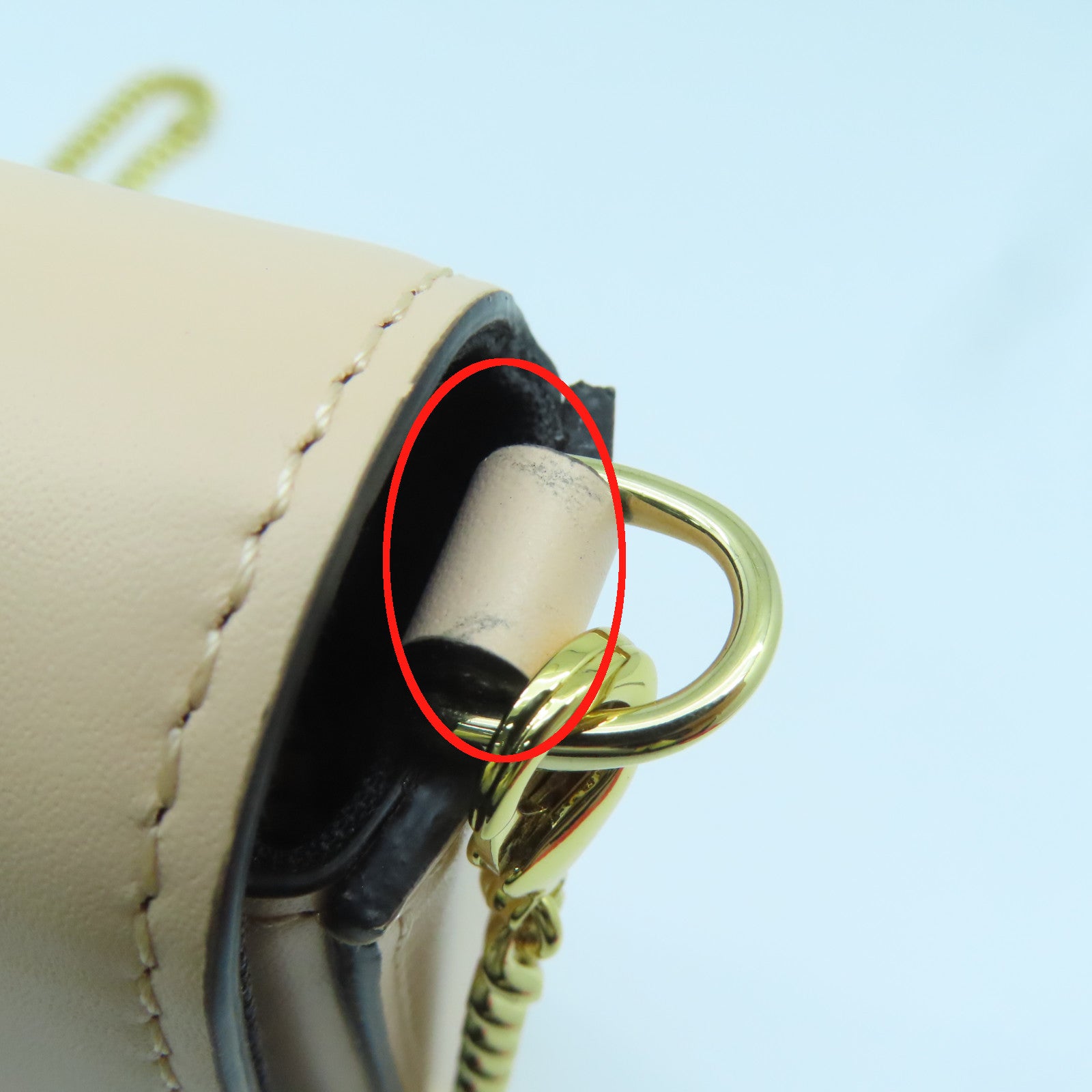 FENDI 牛皮皮革Chain Wallet金扣鏈帶肩背袋粉紅色