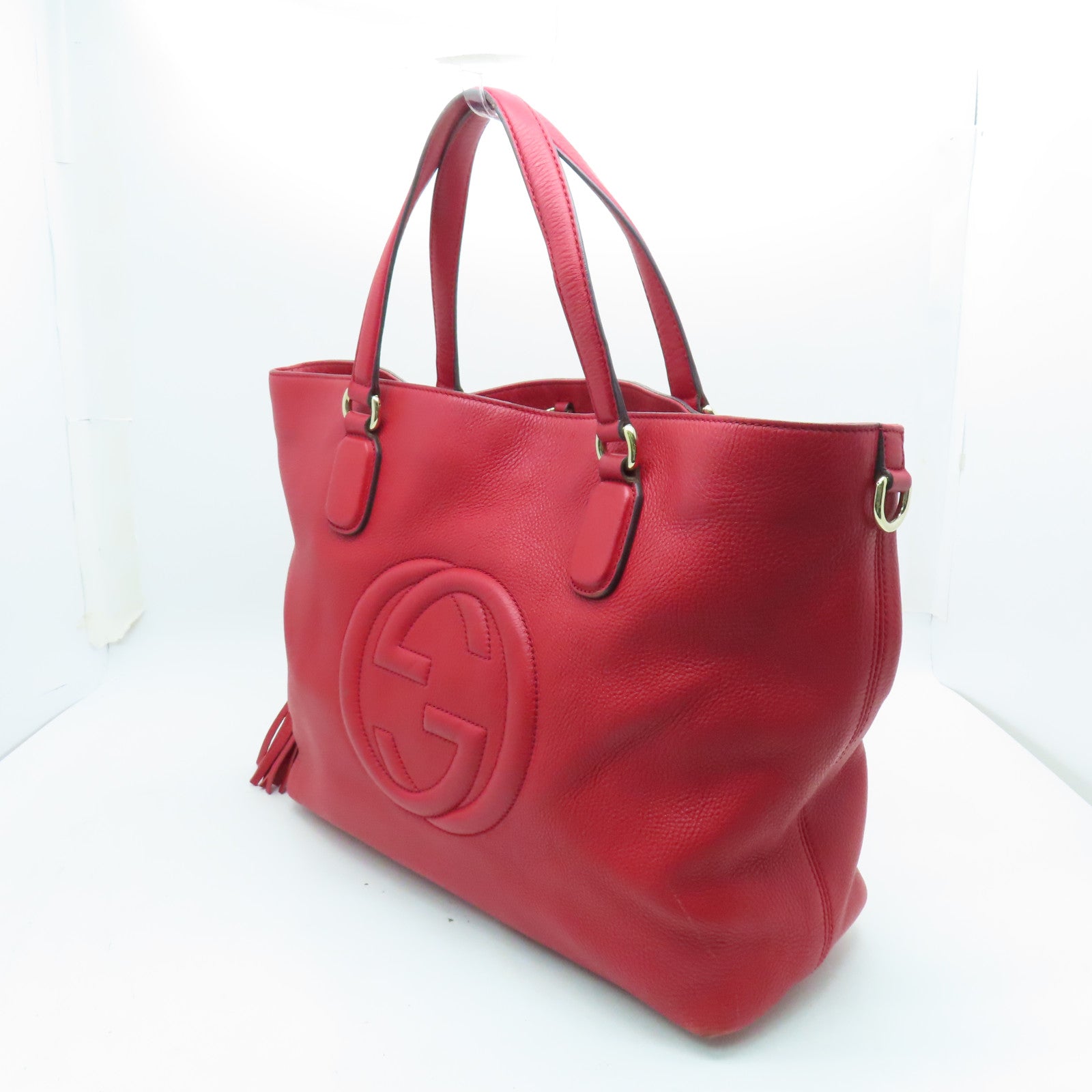 GUCCI 牛皮皮革Shoulder Bag金扣肩背袋紅色