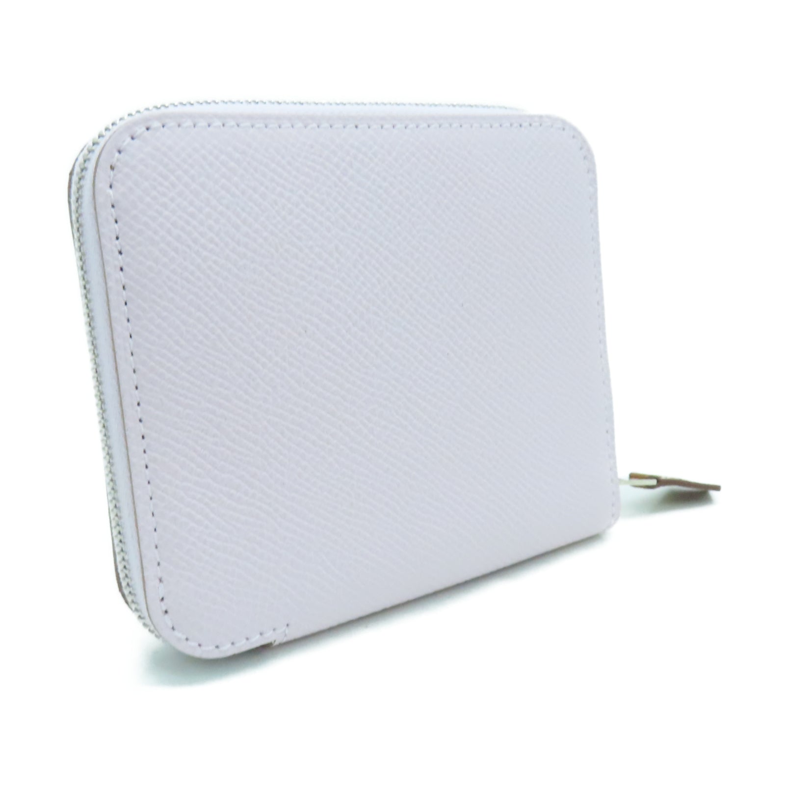 HERMES Veau Epsom皮革Silk'in Compact银扣钱包锦葵紫色