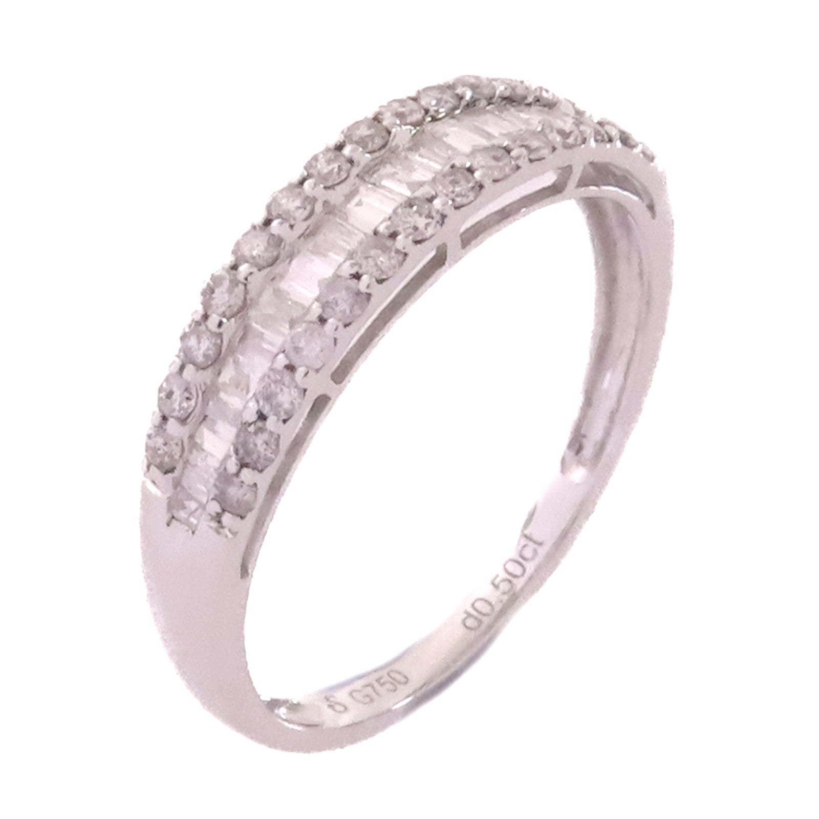 JEWELRY 18K白金/0.50ct鑽石Diamond Ring戒指US#6.75