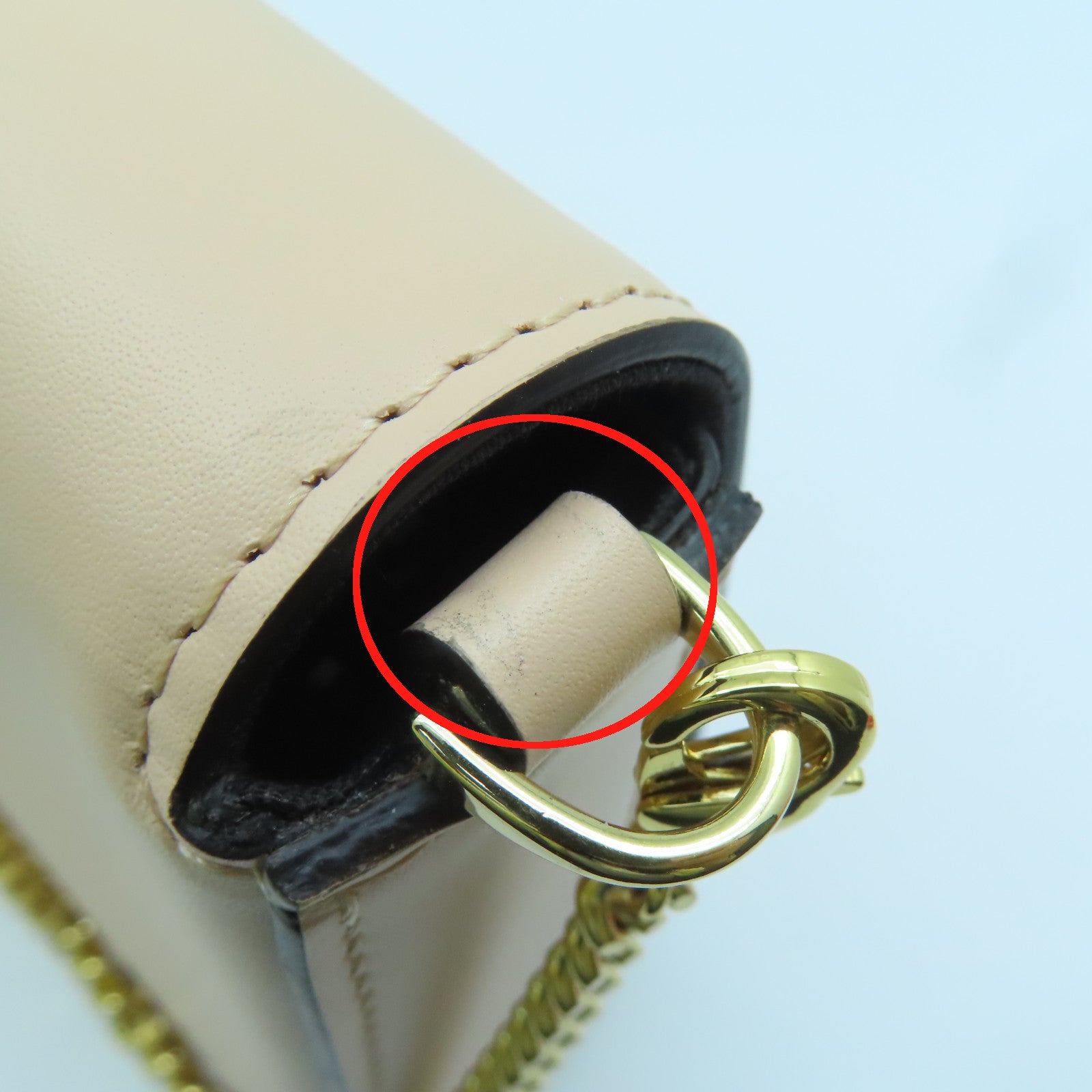 FENDI 牛皮皮革Chain Wallet金扣鏈帶肩背袋粉紅色