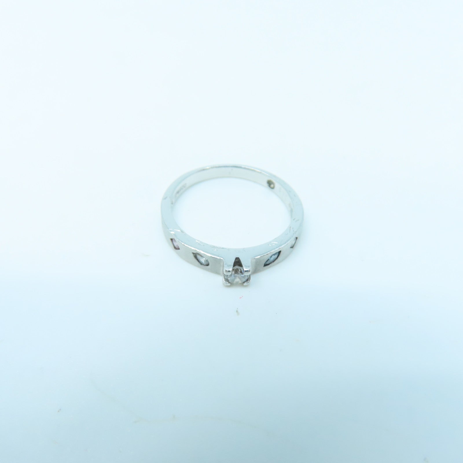 JEWELRY 900 Platinum Ring 0.11ct/0.13ct Diamond Ring US#6