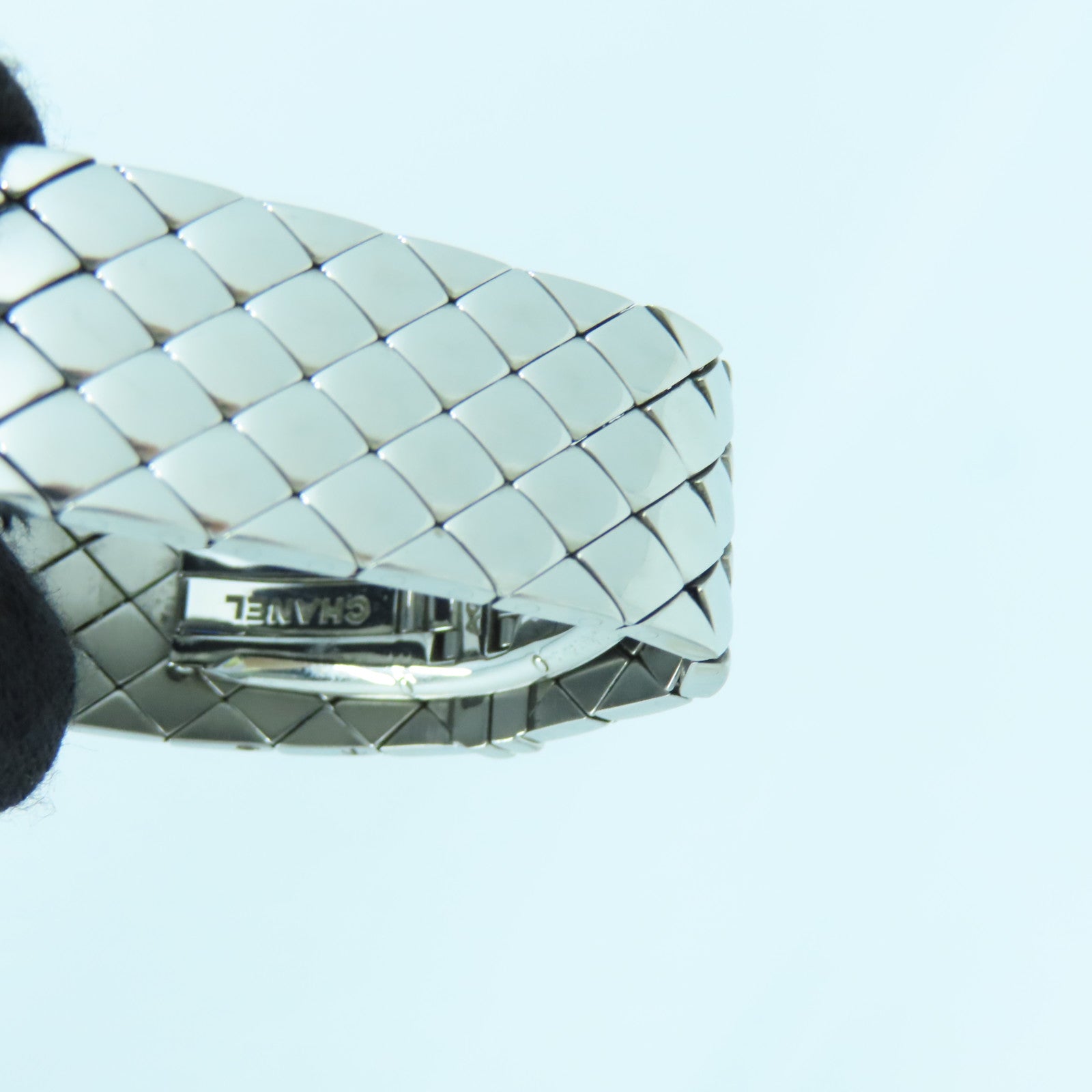 CHANEL Matelasse Bracelet Watch Stainless Steel Watch Quartz Movement Black