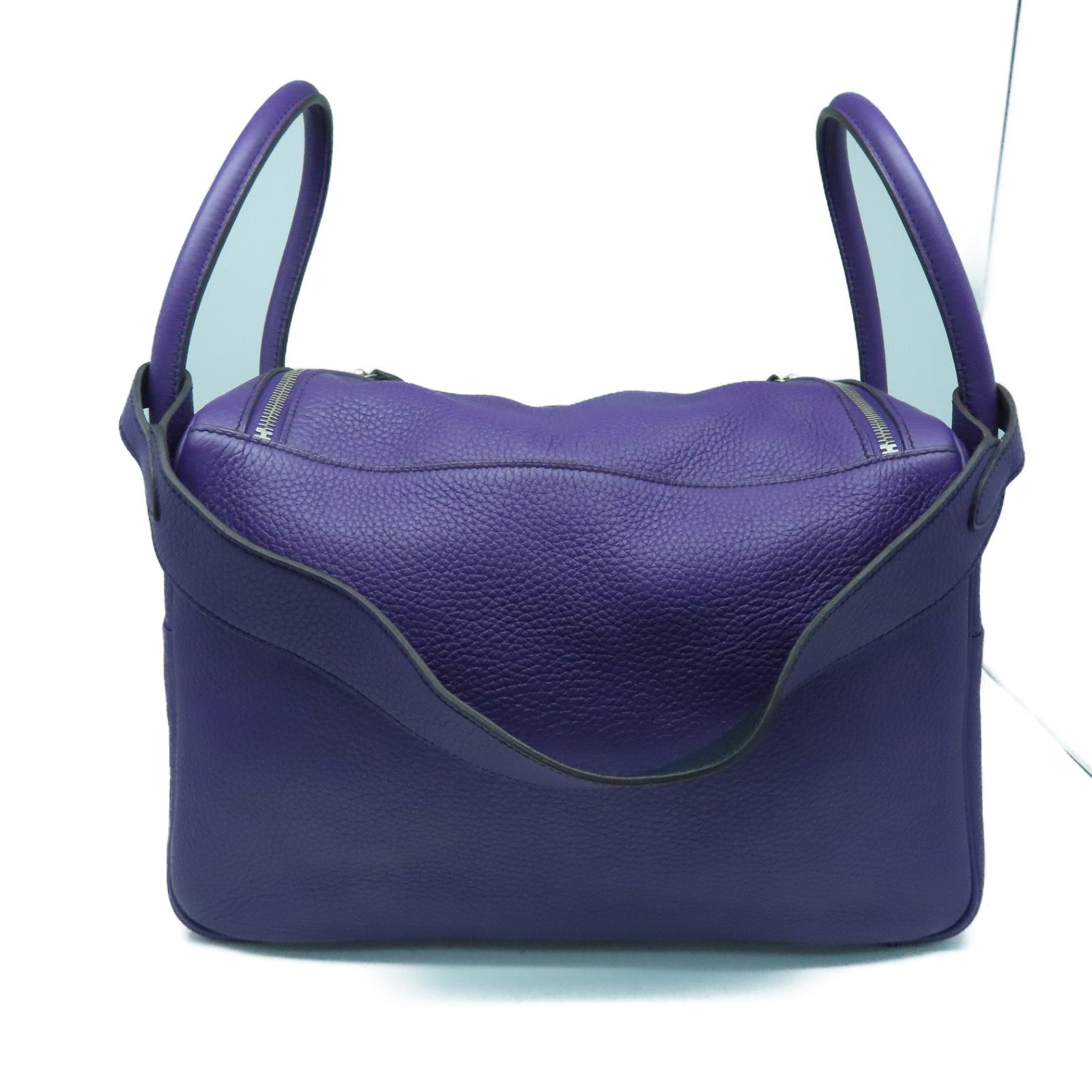 HERMES Clemence皮革Lindy 34銀扣手挽肩背袋Ultraviolet紫色